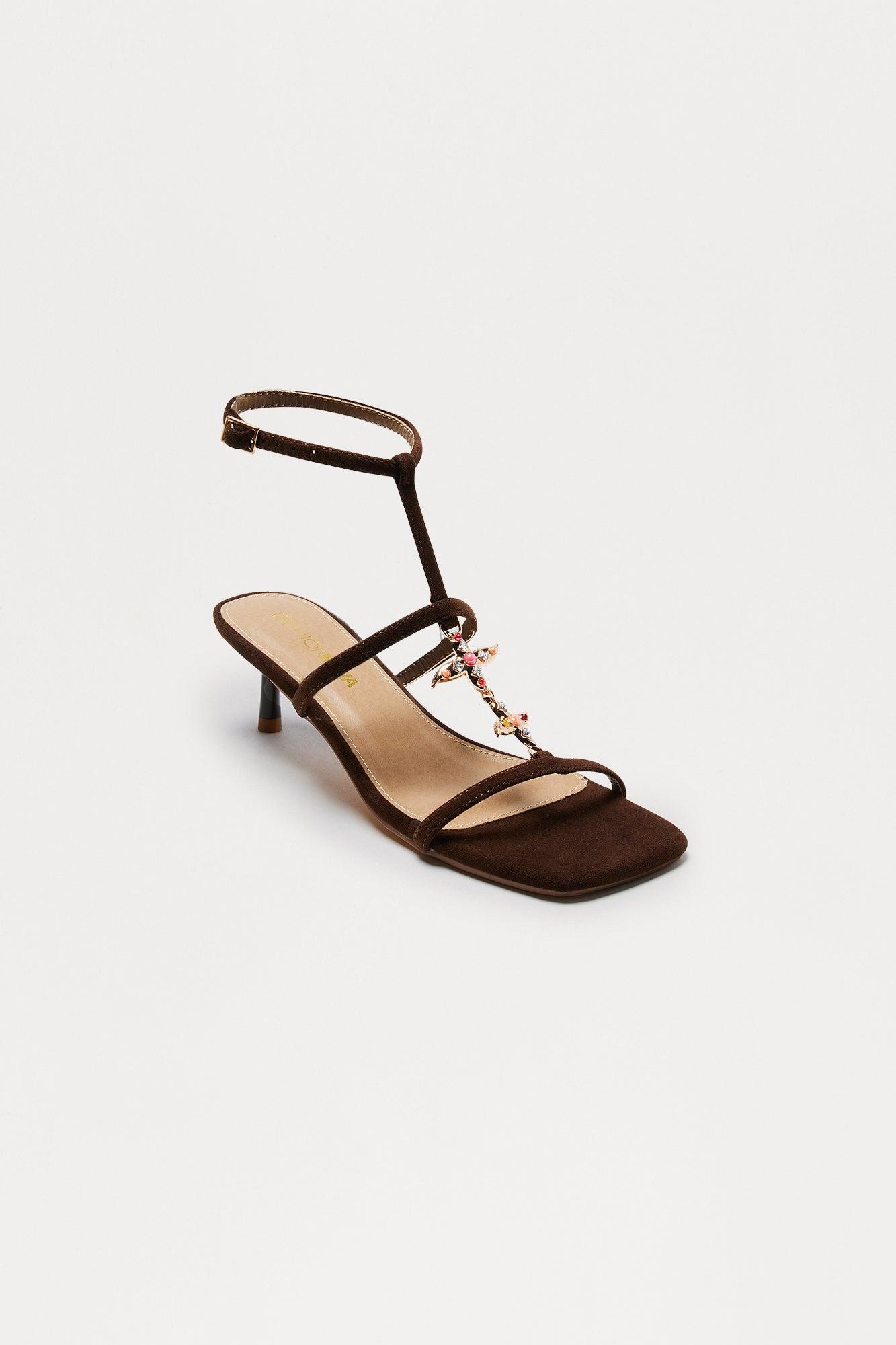 Bright Star Ankle Strap Heels - Brown Product Image