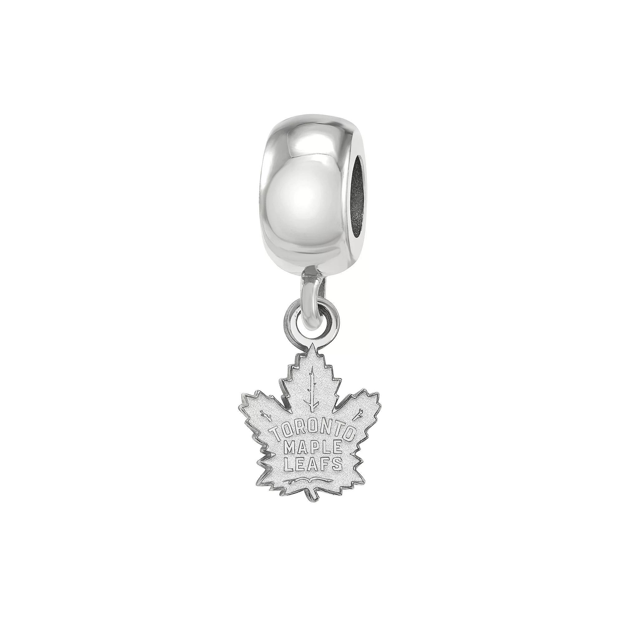 LogoArt Toronto Maple Leafs Sterling Silver Mini Logo Dangle Bead Charm, Women's, Size: 9MM, Gold Over Sterling Product Image