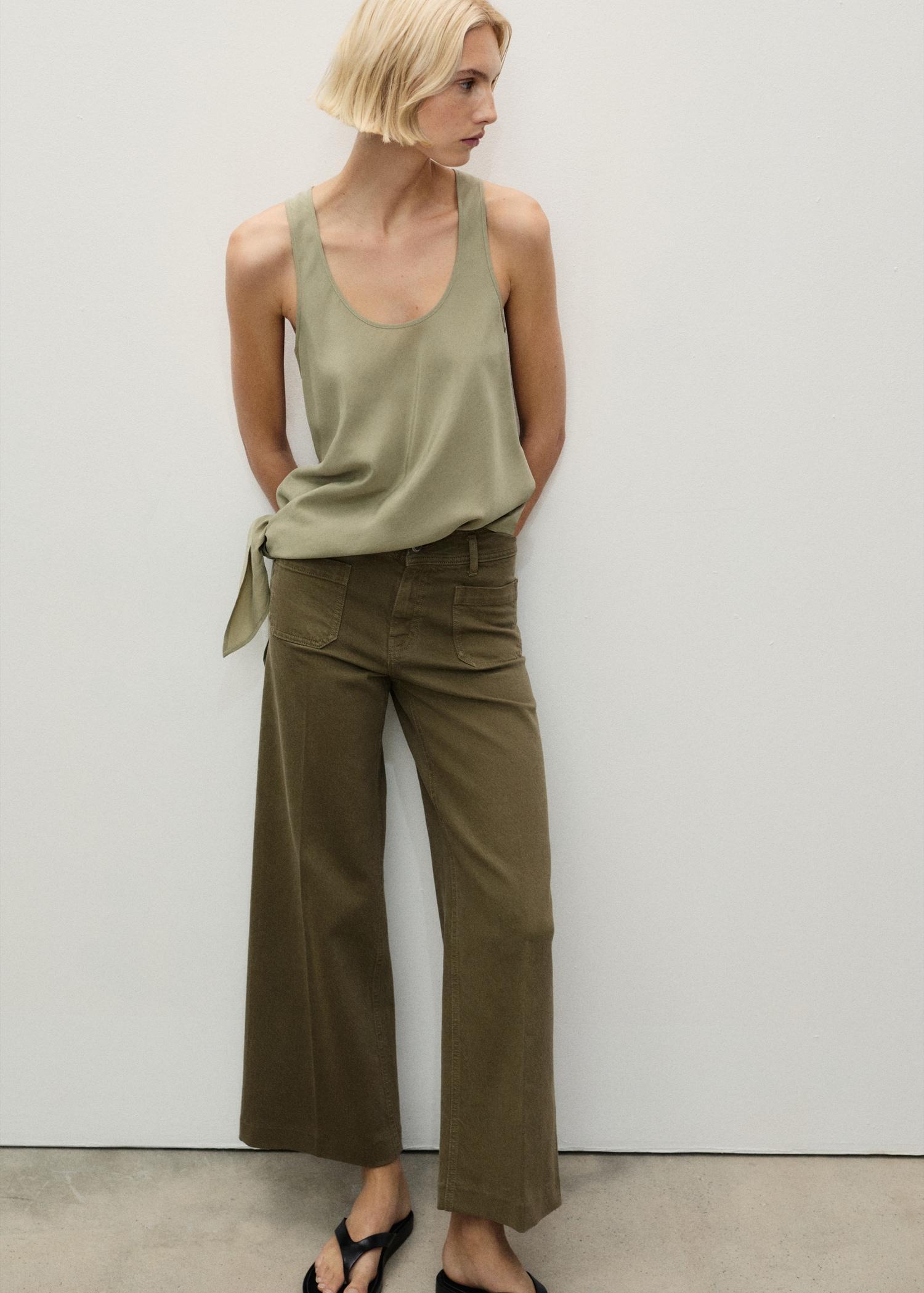 Wide-leg jeans with pockets - Women | MANGO USA Product Image