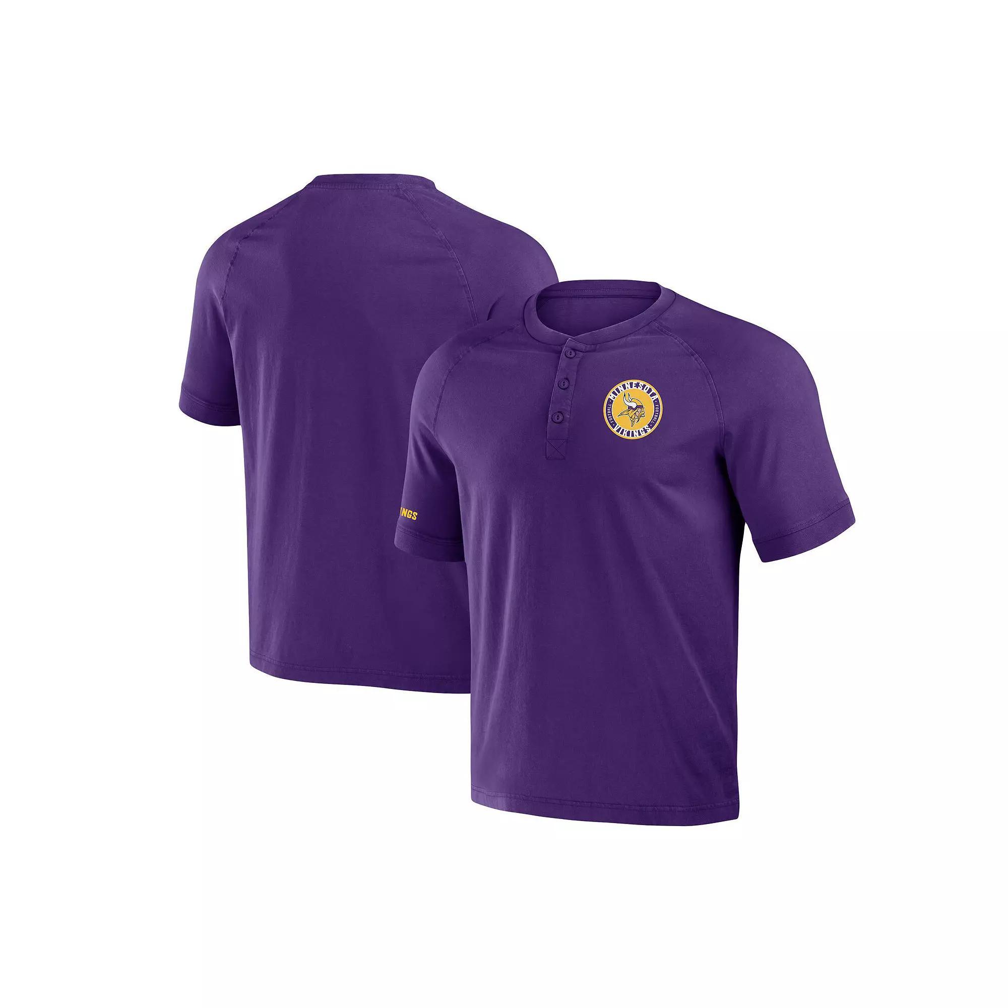 Men's NFL x Darius Rucker Collection by Fanatics Purple Minnesota Vikings Washed Raglan Henley T-Shirt, Size: XL Product Image