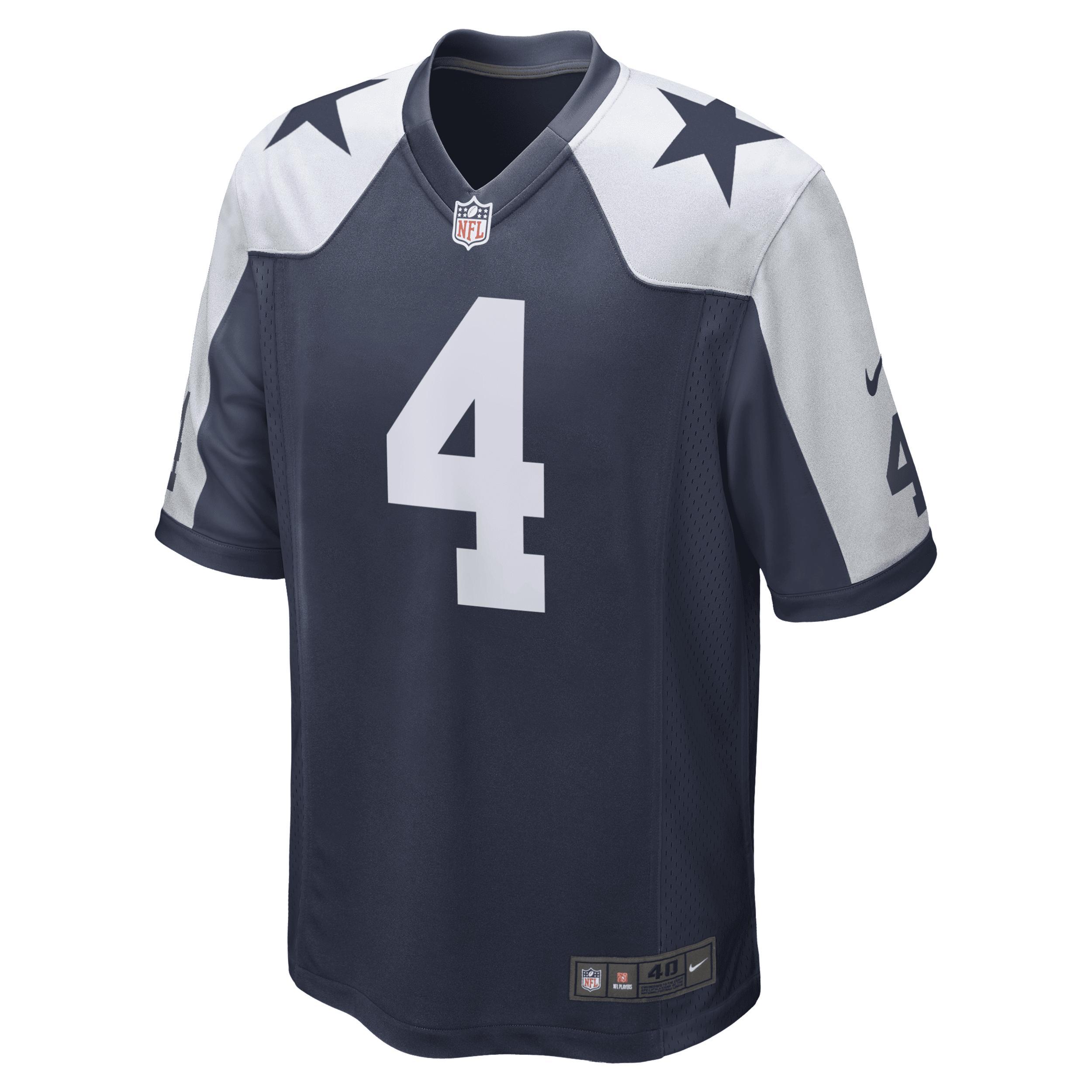 Men's Nike Dak Prescott Navy Dallas Cowboys Alternate Game Team Jersey, Size: 2XL, Blue Product Image