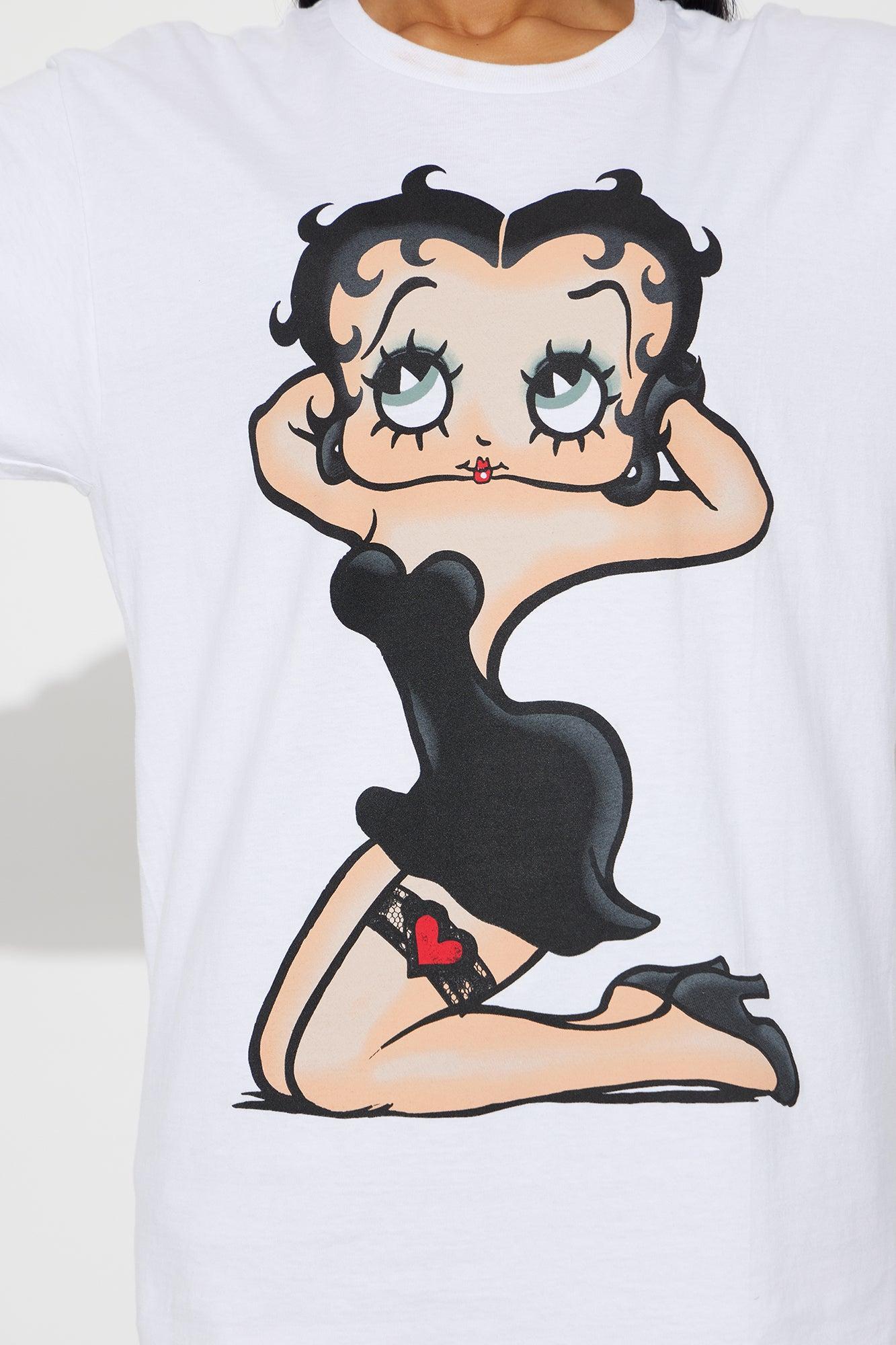 Little Miss Betty Boop Oversized Tee - White Product Image