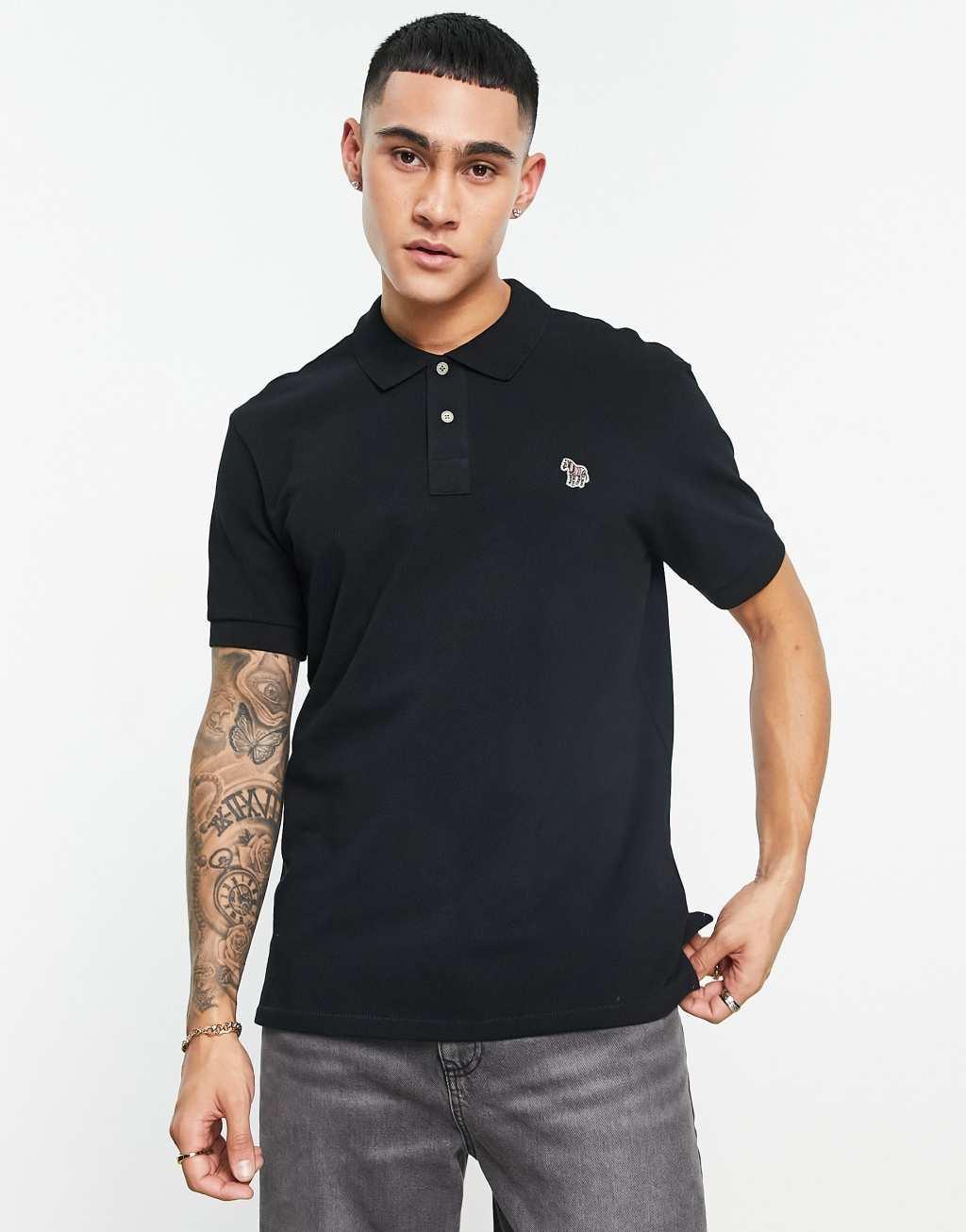 PS Paul Smith regular fit logo short sleeve polo in black Product Image