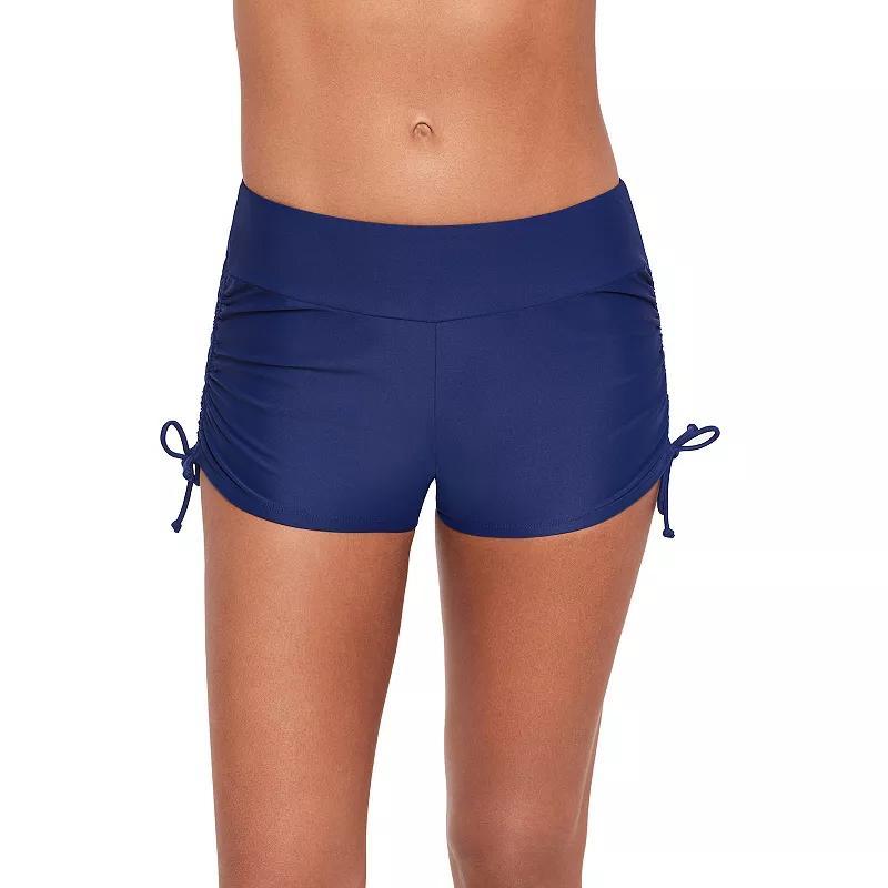 Women's ECO BEACH Side-Ruched Swim Shorts, Size: Small, Dusty Purple Product Image