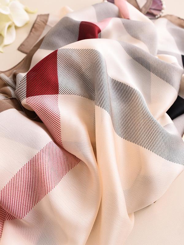 Chic Plaid Silk Imitation Shawl&Scarf Product Image