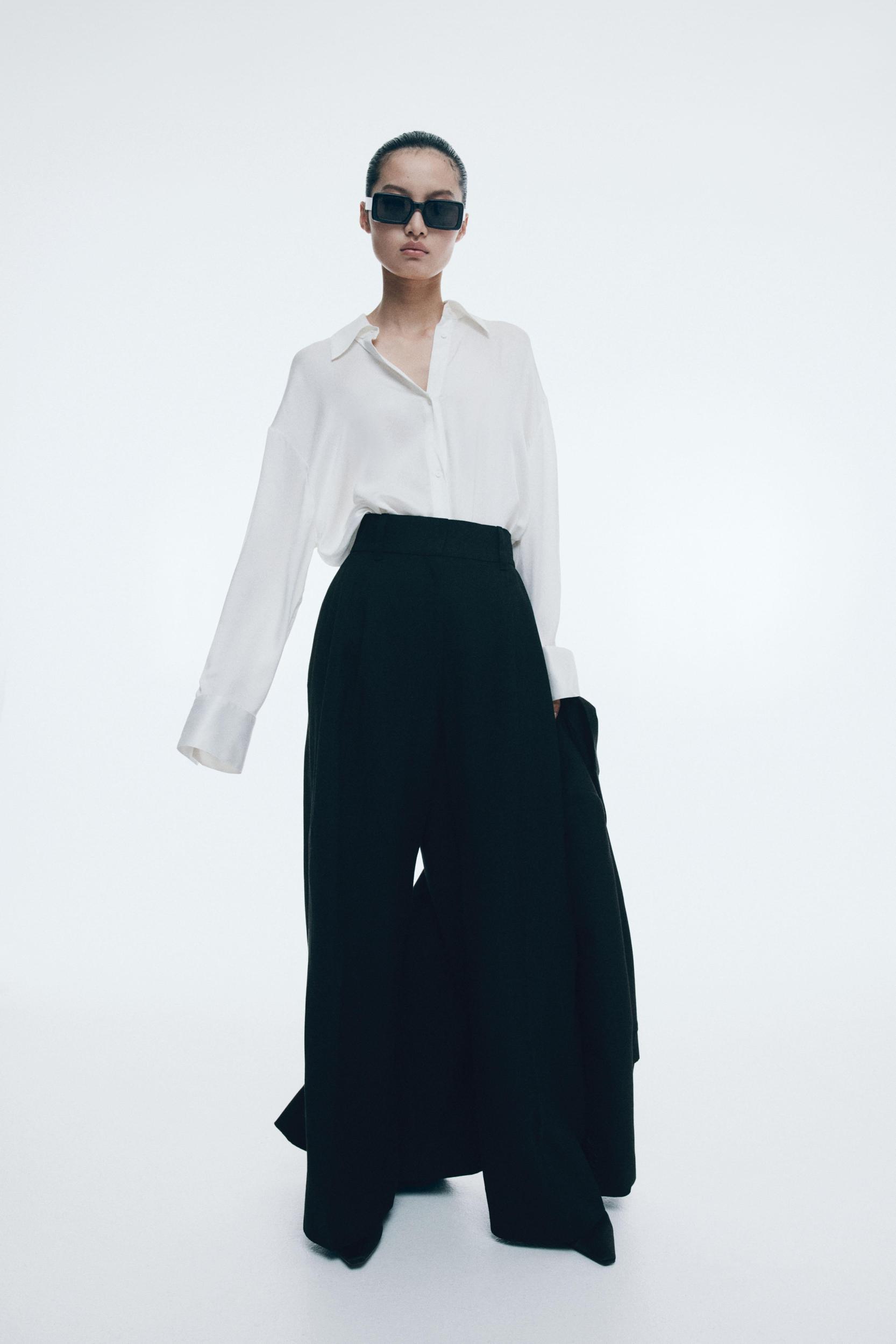 Wide-Leg Linen-Blend Pants Product Image