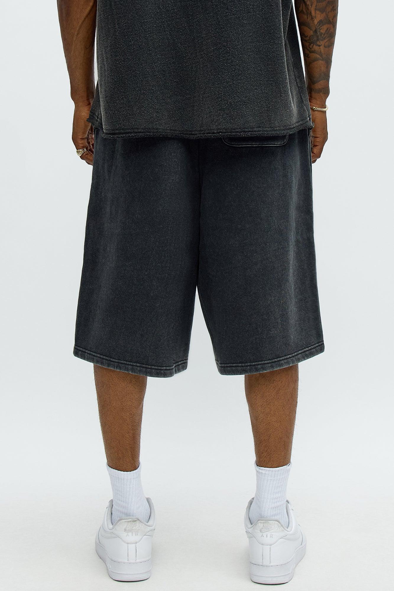Tyson Baggy Washed Shorts - Black Wash Product Image