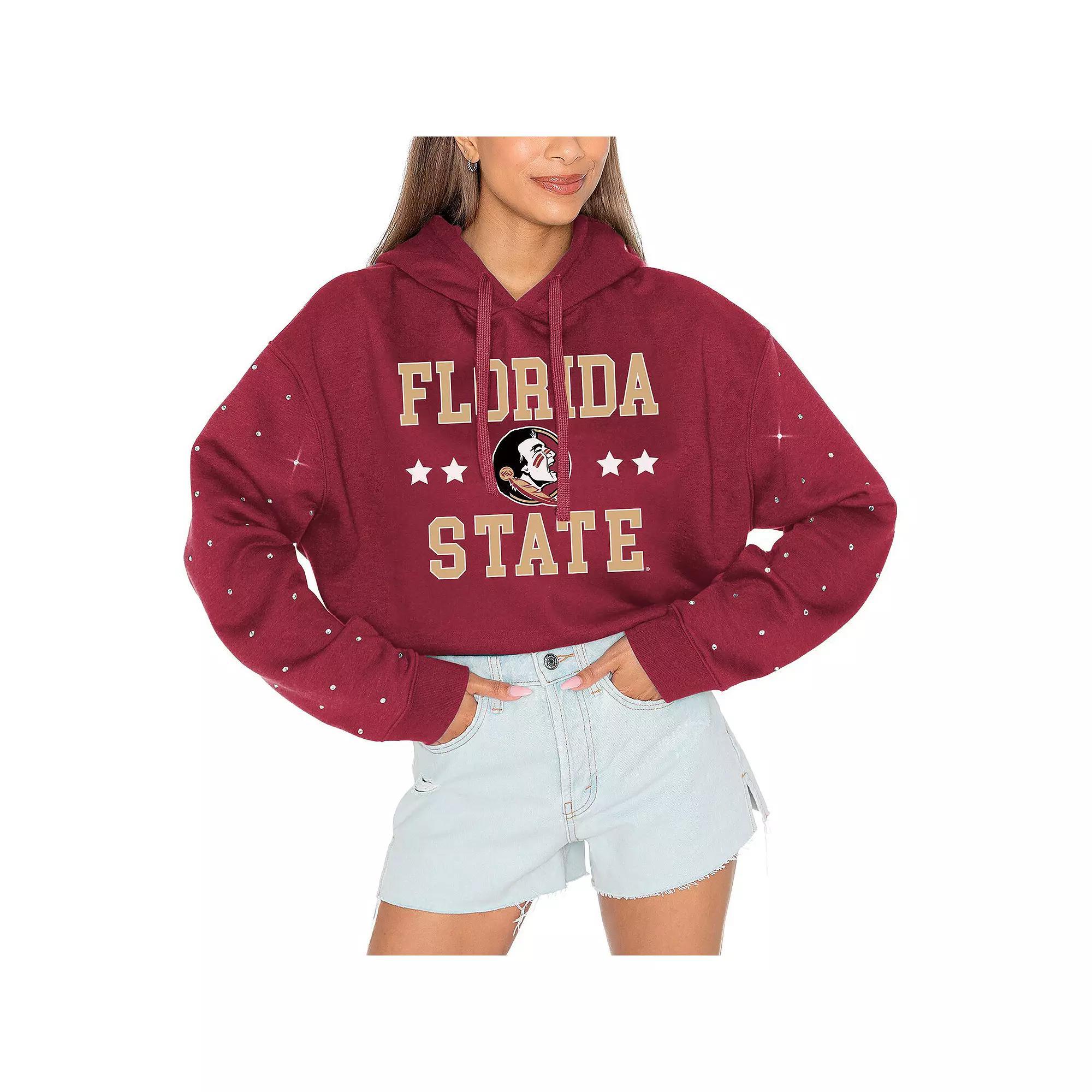 Women's Gameday Couture Garnet Florida State Seminoles Can't Lose Rhinestone Cropped Pullover Hoodie, Size: XXL, Red Product Image