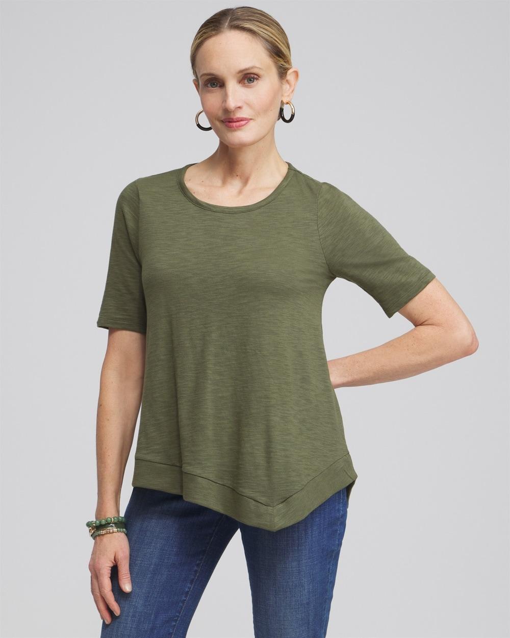 Asymmetrical Elbow Sleeve Tee Product Image