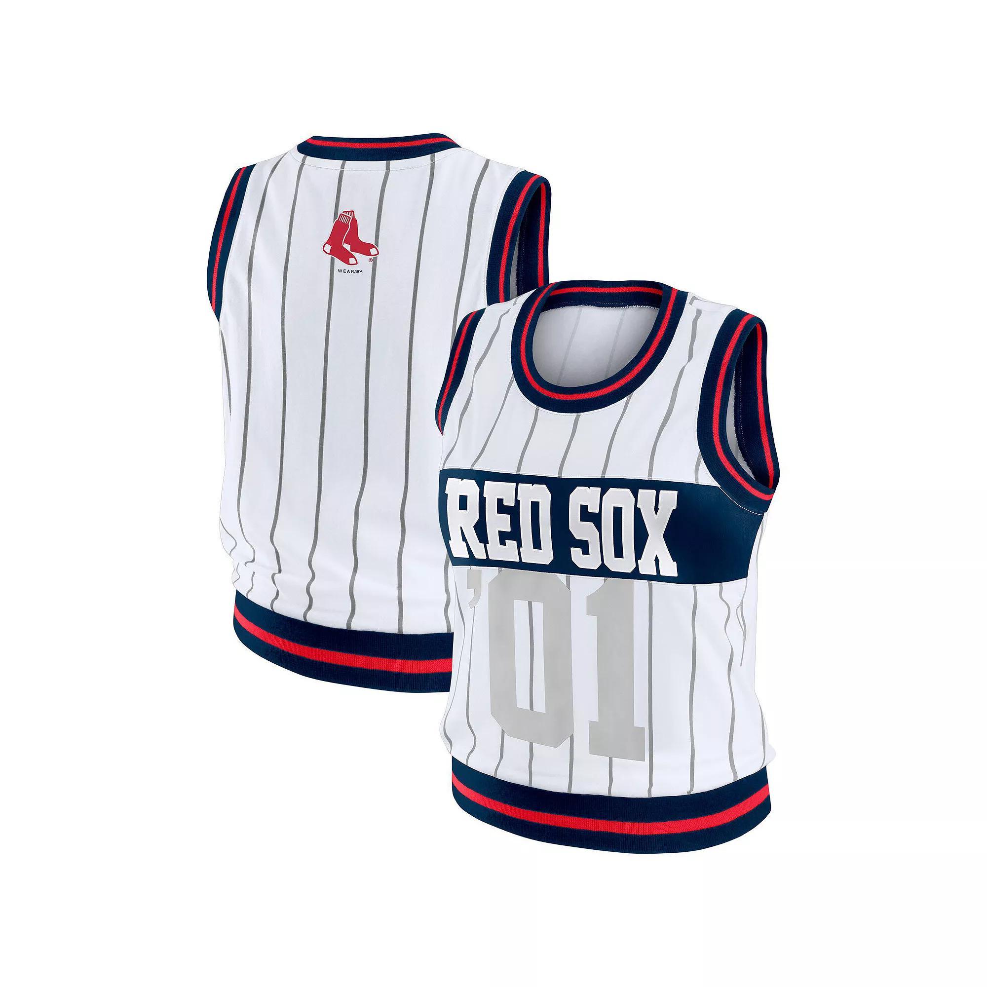 Women's WEAR by Erin Andrews  White Boston Red Sox Sporty Tank Top, Size: XS Product Image