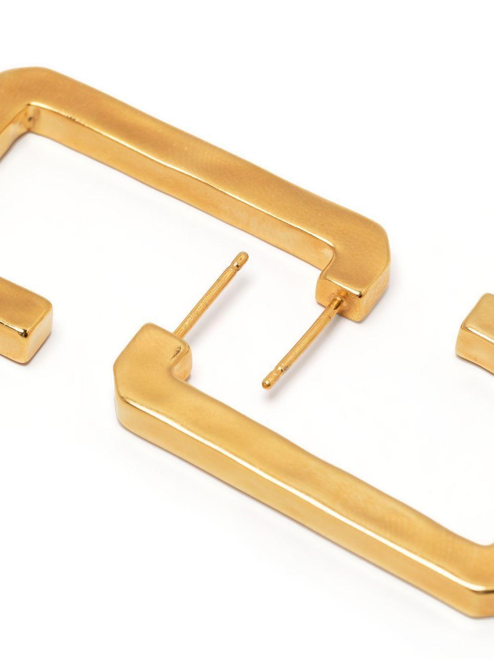 half-hoop rectangular earrings Product Image