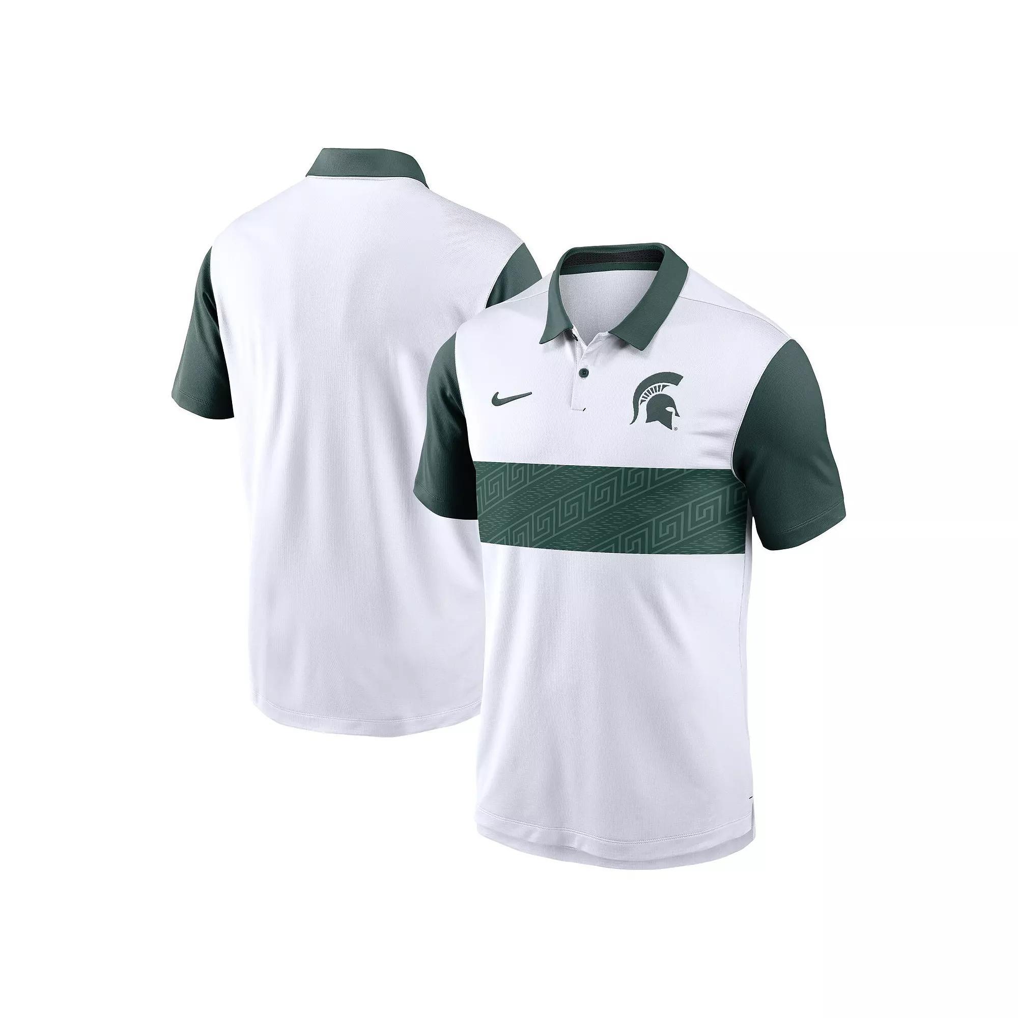 Men's Nike White Michigan State Spartans Primetime Campus Vapor Performance Polo, Size: 3XL Product Image