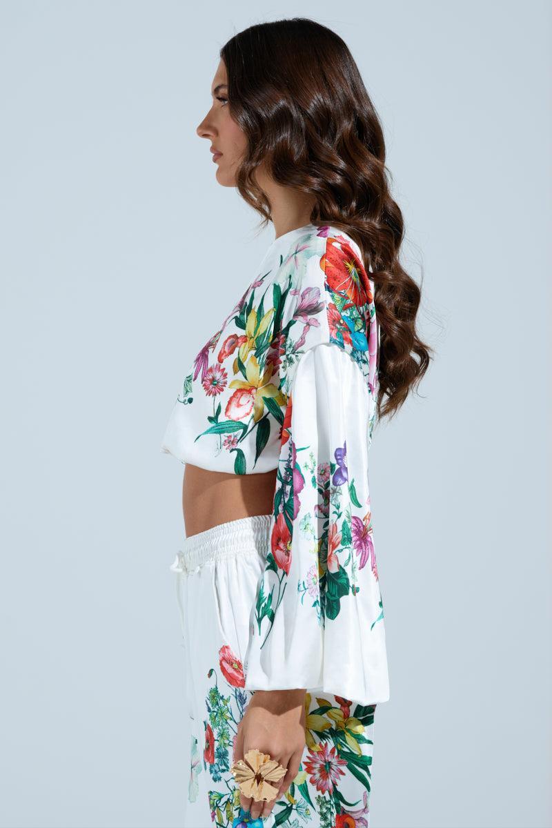 FULL BLOOM ZIP OFF SLEEVES BLOUSE Product Image