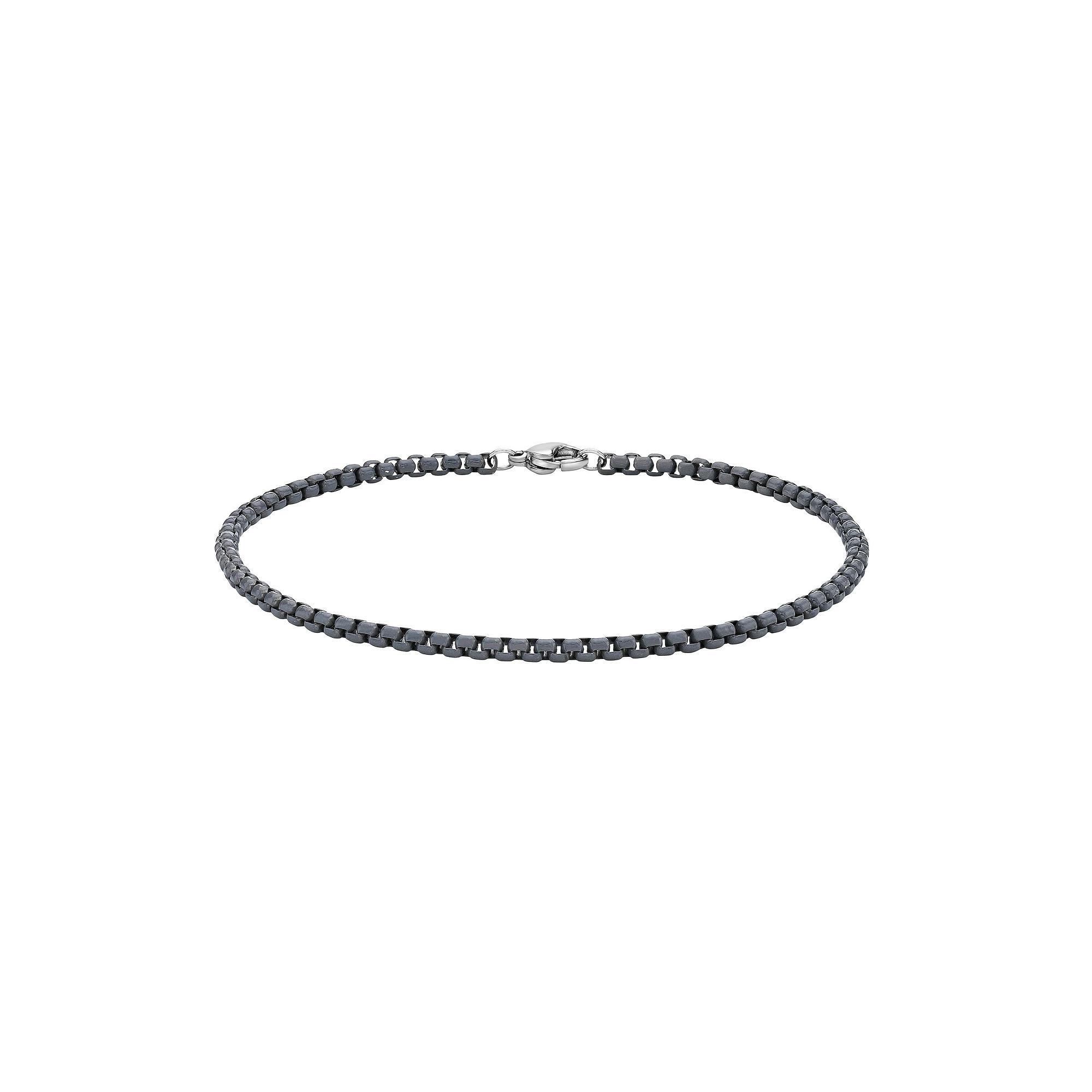 Men's LYNX Stainless Steel Gray Acrylic Chain Bracelet, Size: 9" Product Image