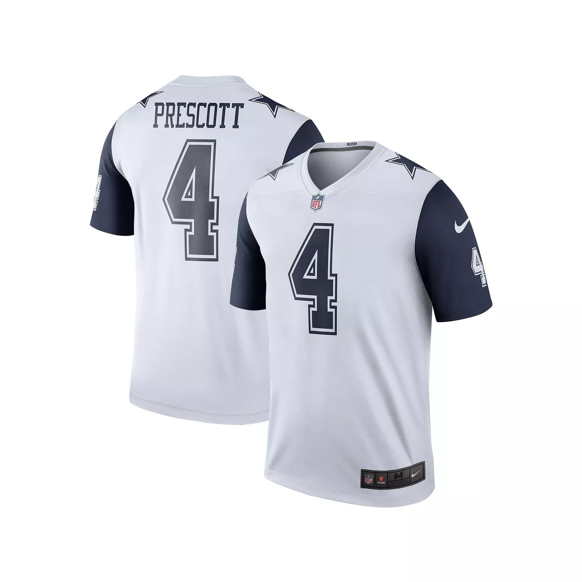 Men's Nike Dak Prescott White Dallas Cowboys Color Rush Legend Player Jersey, Size: XL Product Image