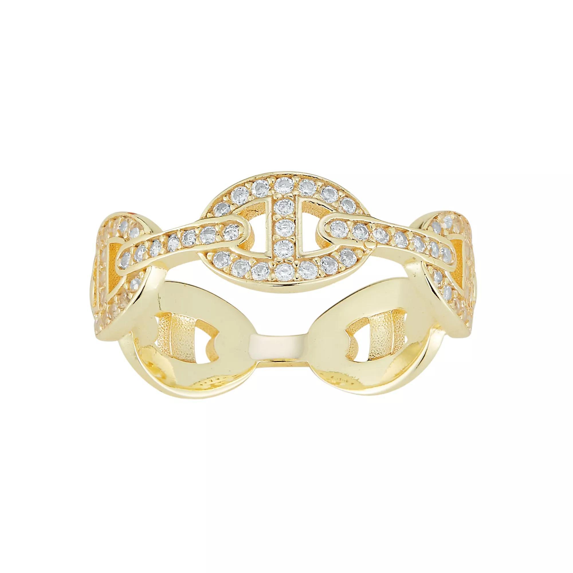 Sunkissed Sterling Cubic Zirconia Mariner Link Ring, Women's, Size: 8, Silver Tone Product Image