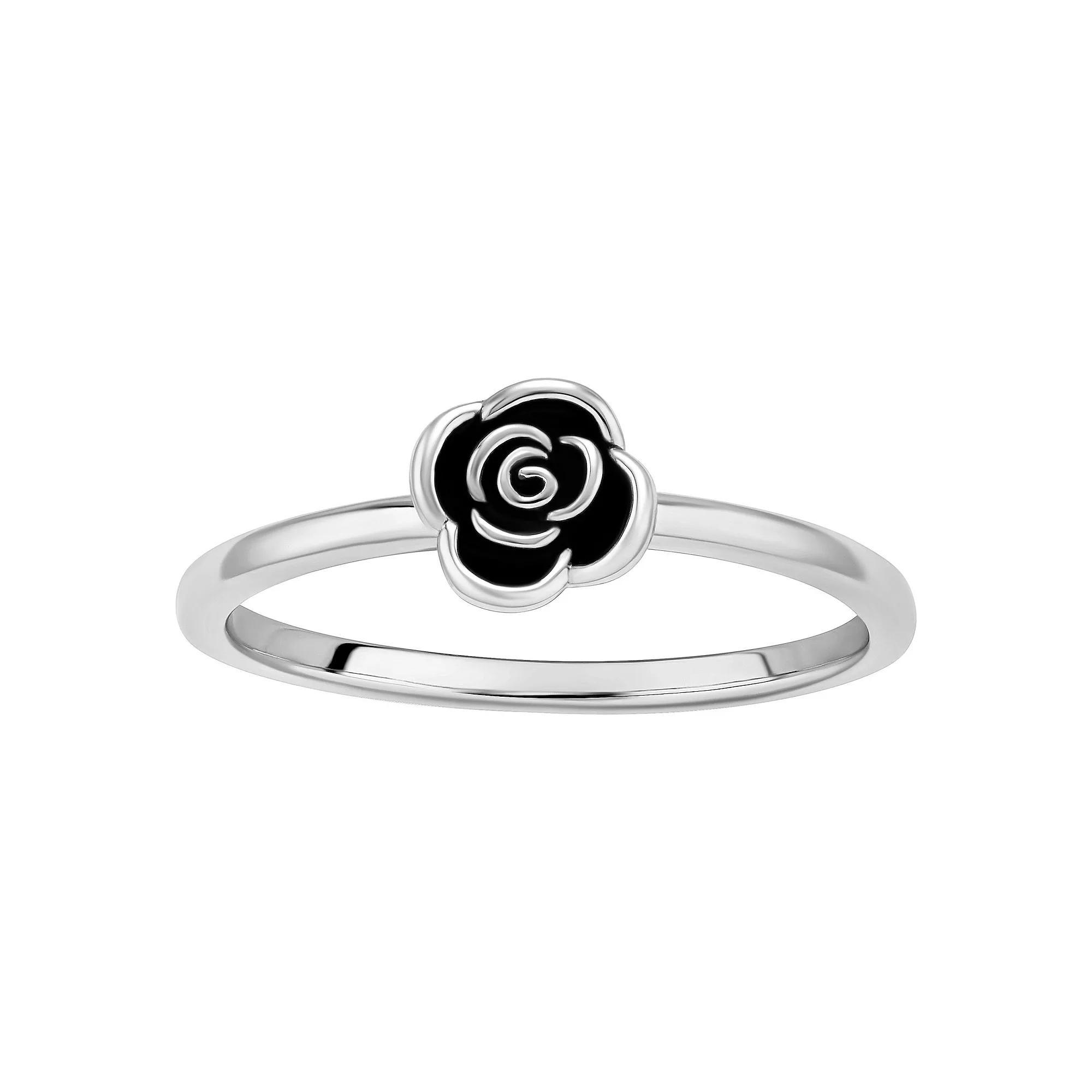 PRIMROSE Sterling Silver Rose Band Ring, Women's, Size: 7 Product Image