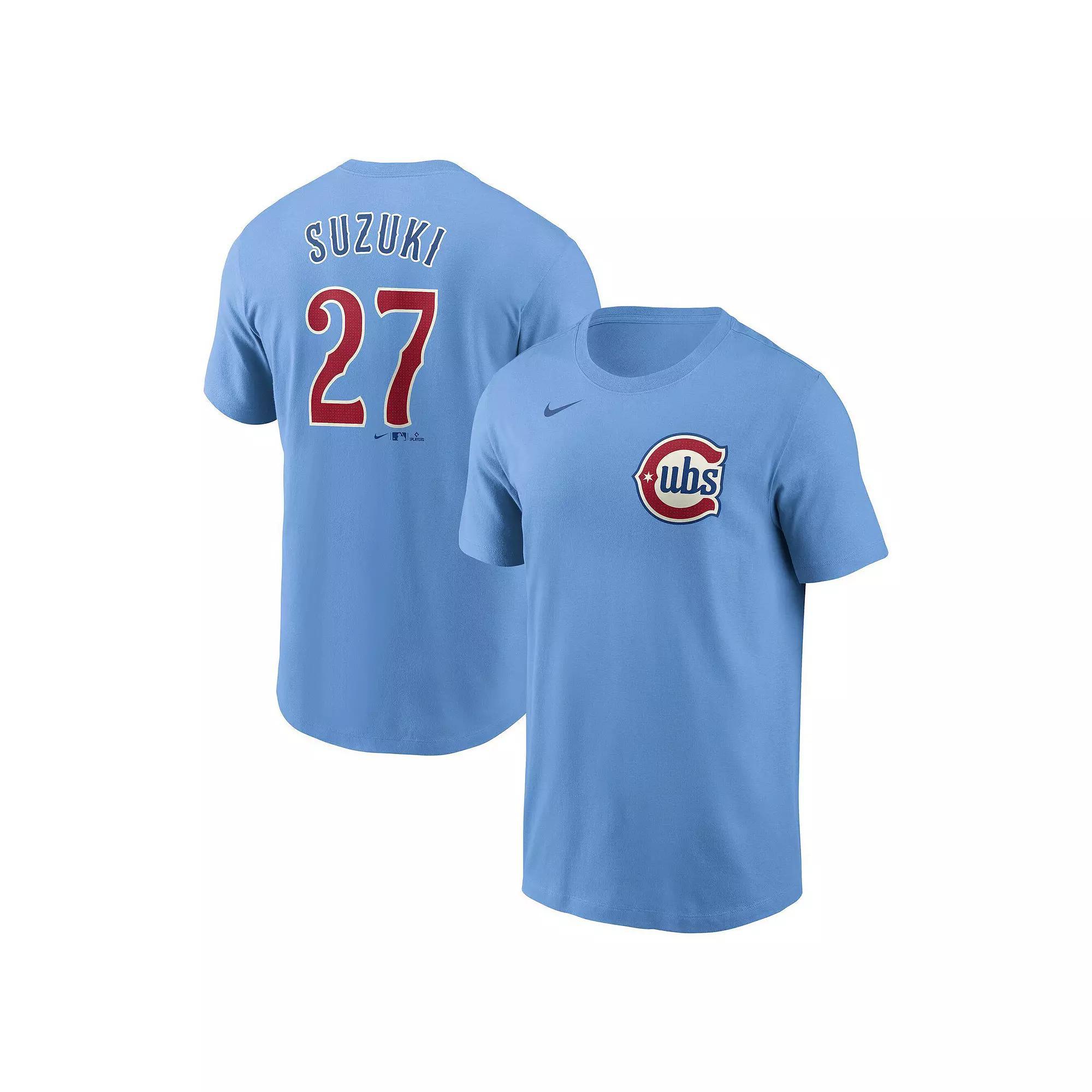 Men's Nike Seiya Suzuki Baby Blue Chicago Cubs  Fuse Name & Number T-Shirt, Size: 2XL, Light Product Image