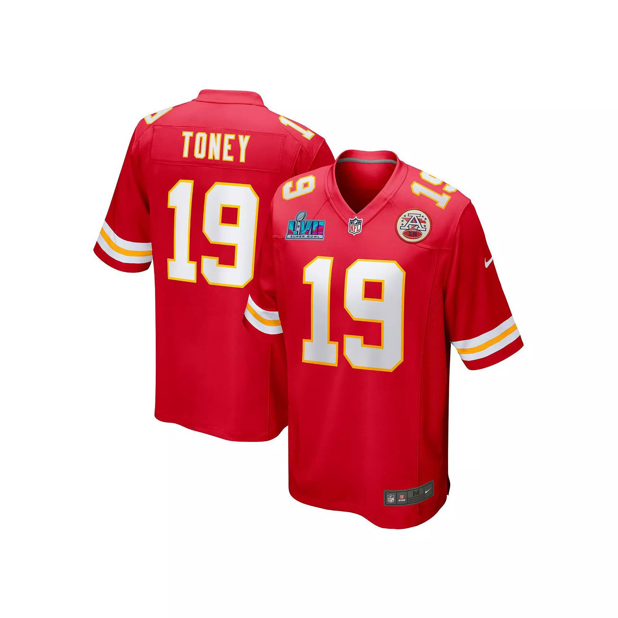 Men's Nike Kadarius Toney Red Kansas City Chiefs Super Bowl LVII Patch Game Jersey, Size: 2XL Product Image