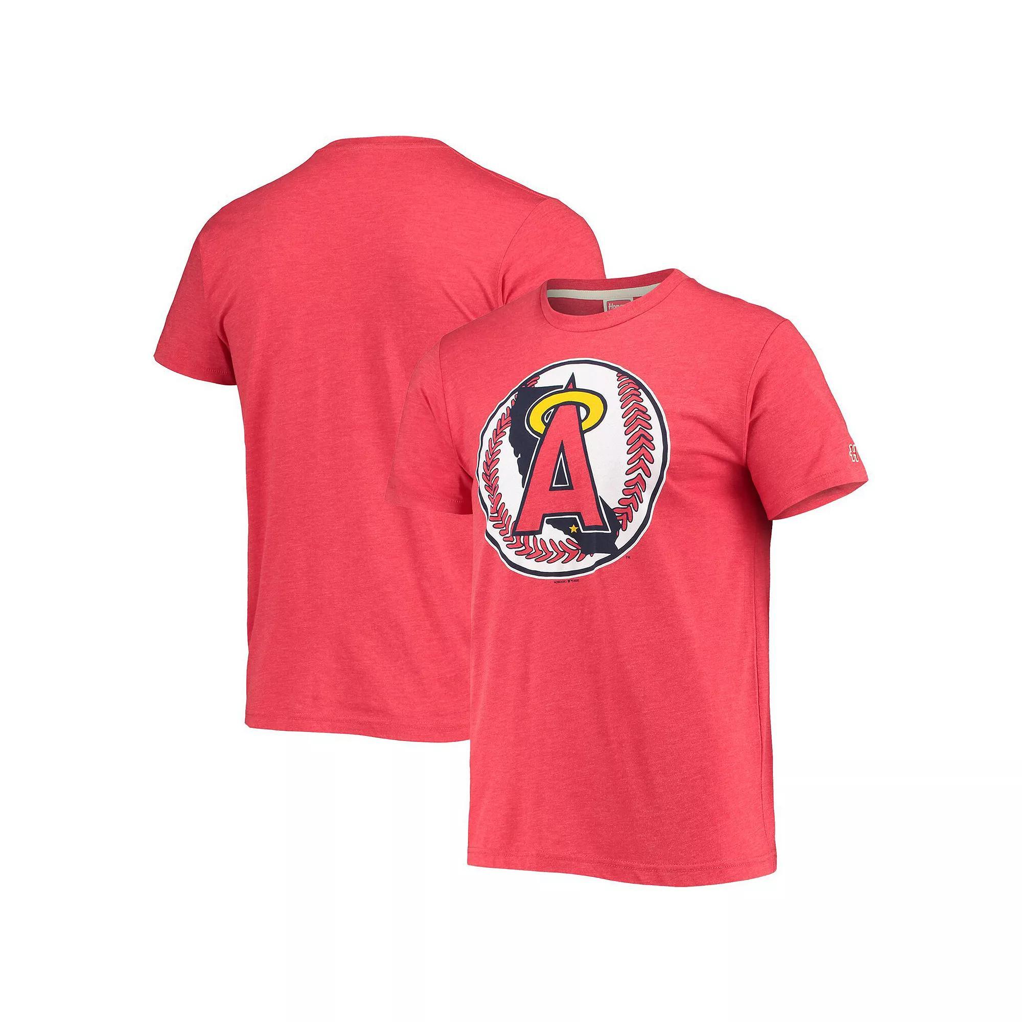 Mens Homage Los Angeles Angels Hand-Drawn Logo Tri-Blend T-Shirt Product Image