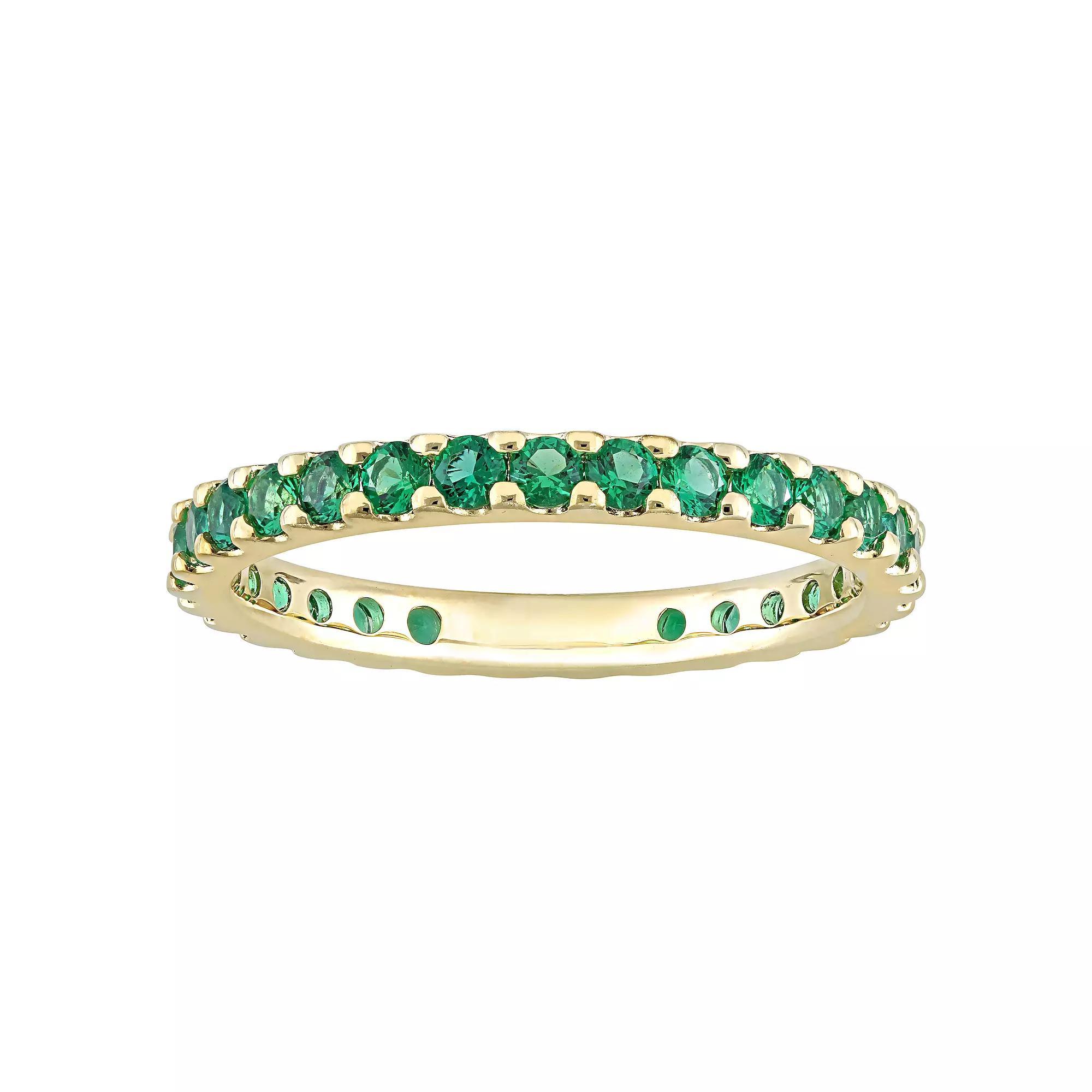 Stella Grace 10k Gold Lab-Created Emerald Eternity Ring, Womens Product Image