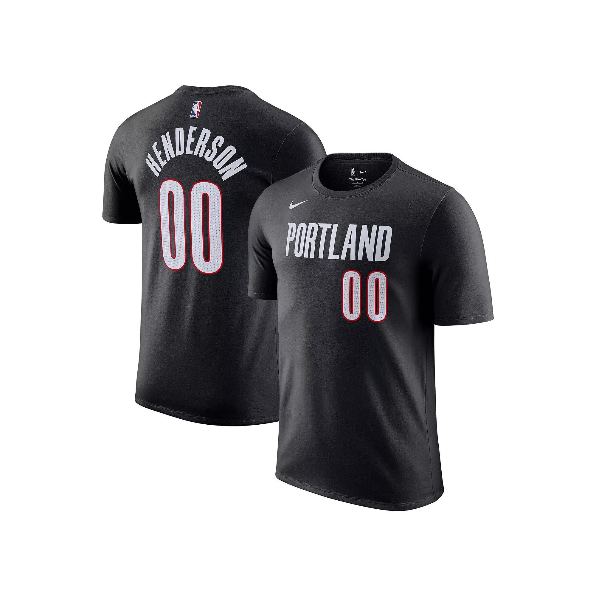 Men's Nike Scoot Henderson Black Portland Trail Blazers Icon Edition Name & Number T-Shirt, Size: XL Product Image