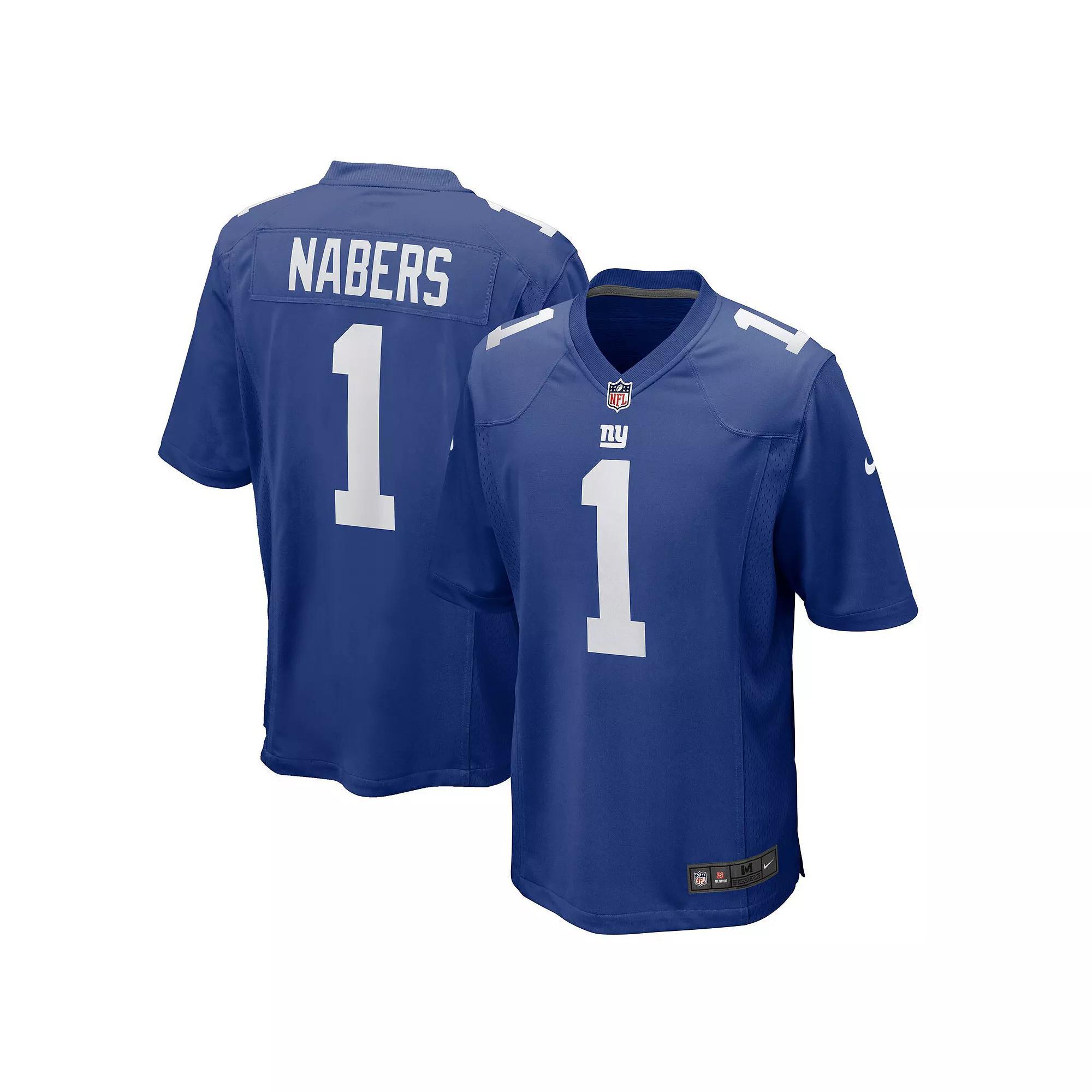 Men's Nike Malik Nabers Royal New York Giants  Player Game Jersey, Size: 3XL, Blue Product Image
