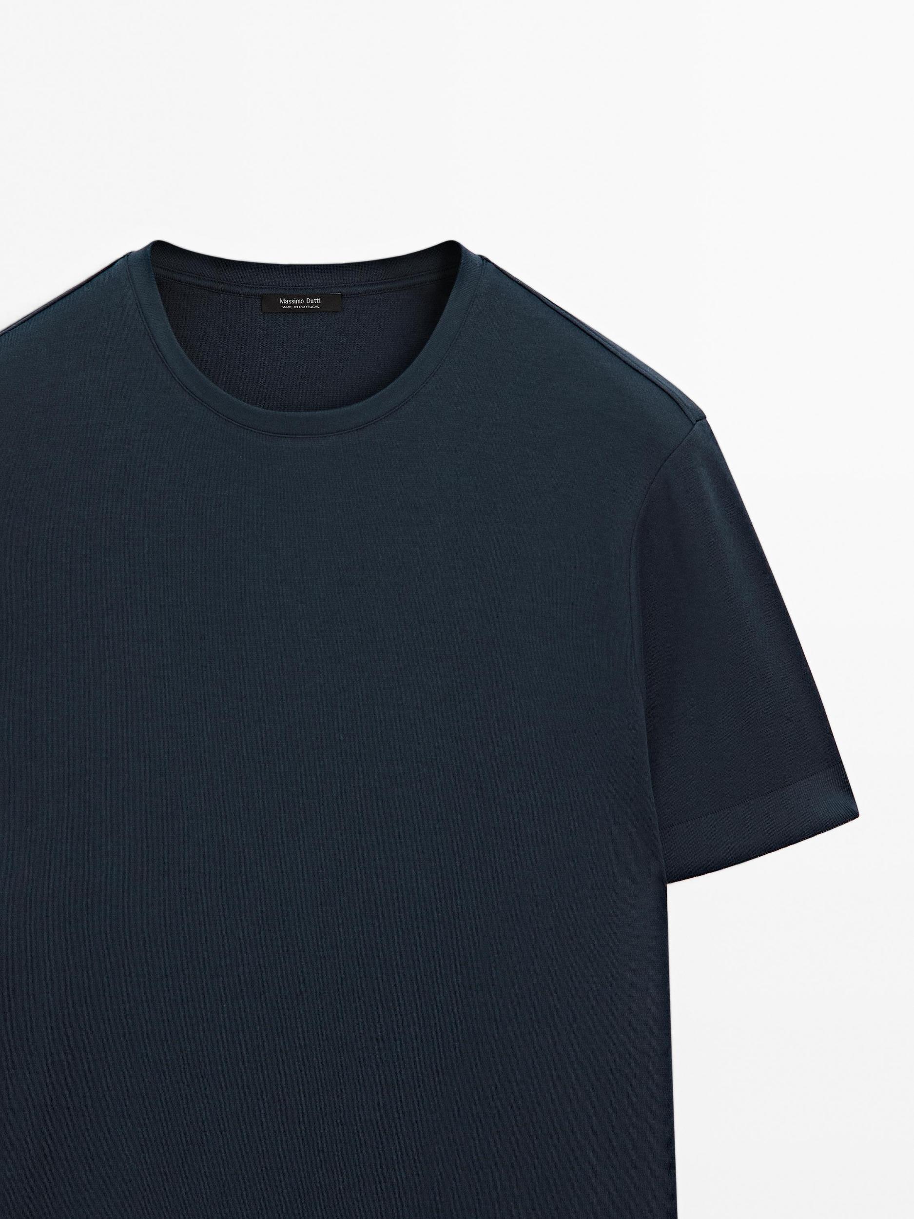 100% cotton T-shirt with ribbed trims Product Image