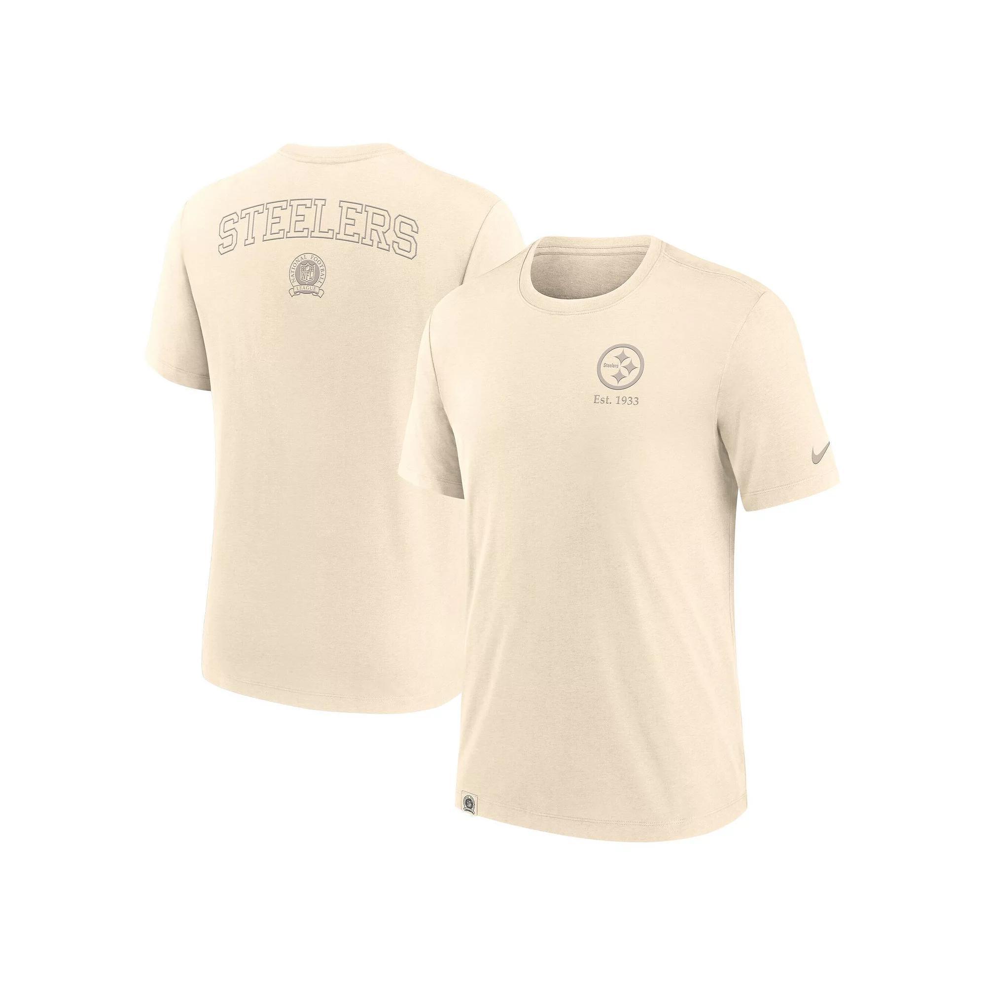 Men's Nike Cream Denver Broncos Glory Tri-Blend T-Shirt, Size: 3XL, Beige Product Image