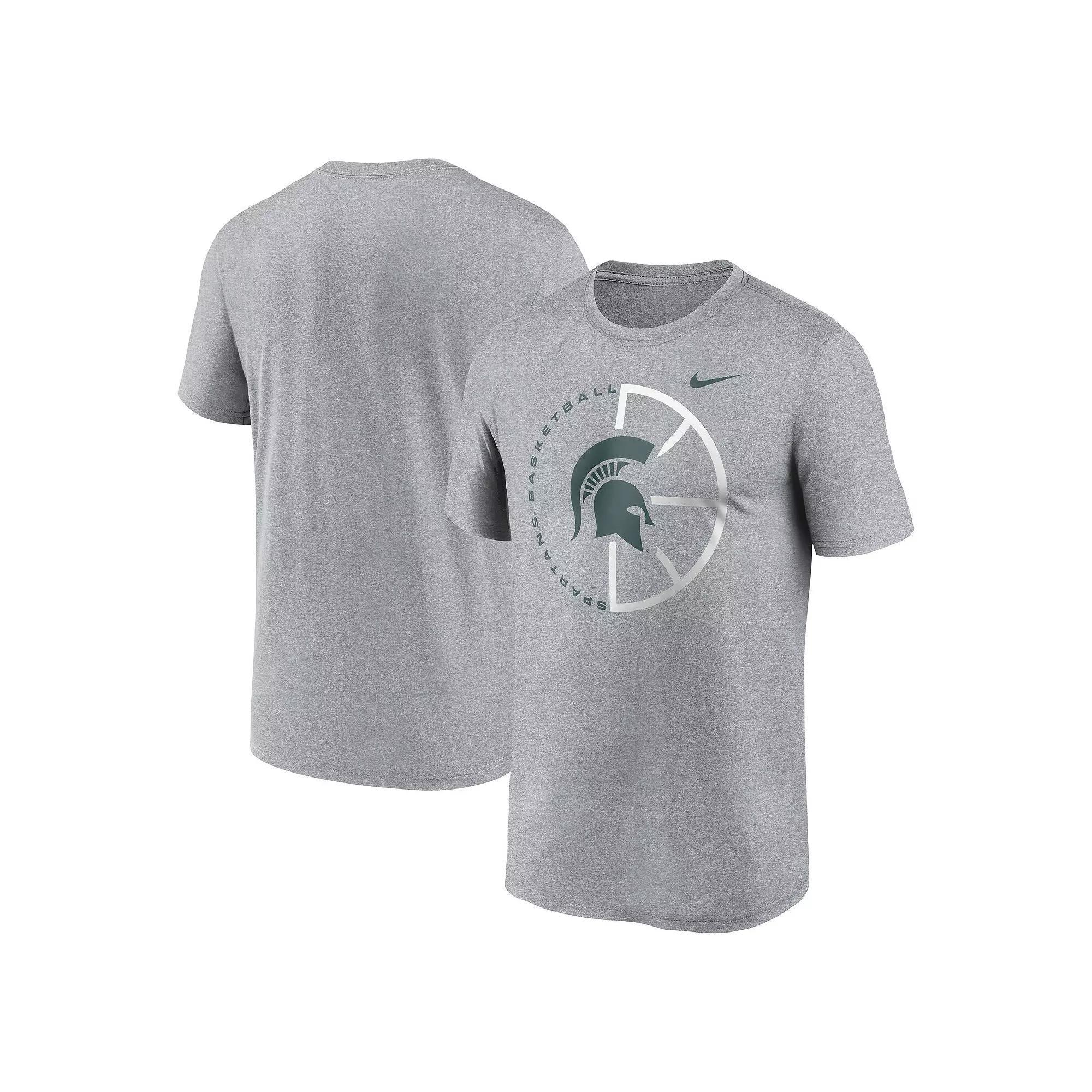 Men's Nike Heather Gray Michigan State Spartans Legend Basketball Icon Performance T-Shirt, Size: 2XL, Grey Product Image