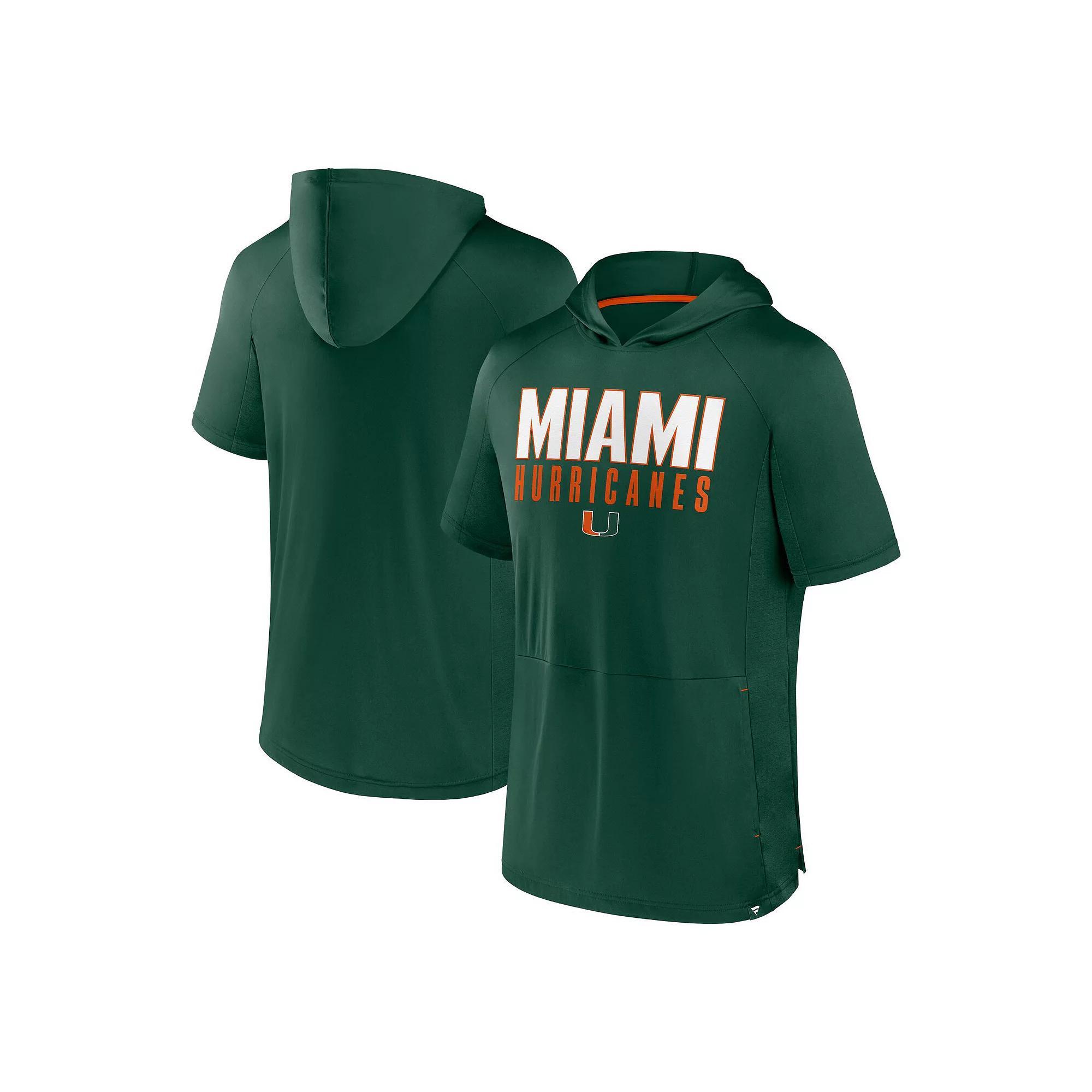 Men's Fanatics  Green Miami Hurricanes Core Read Hoodie T-Shirt, Size: Large Product Image