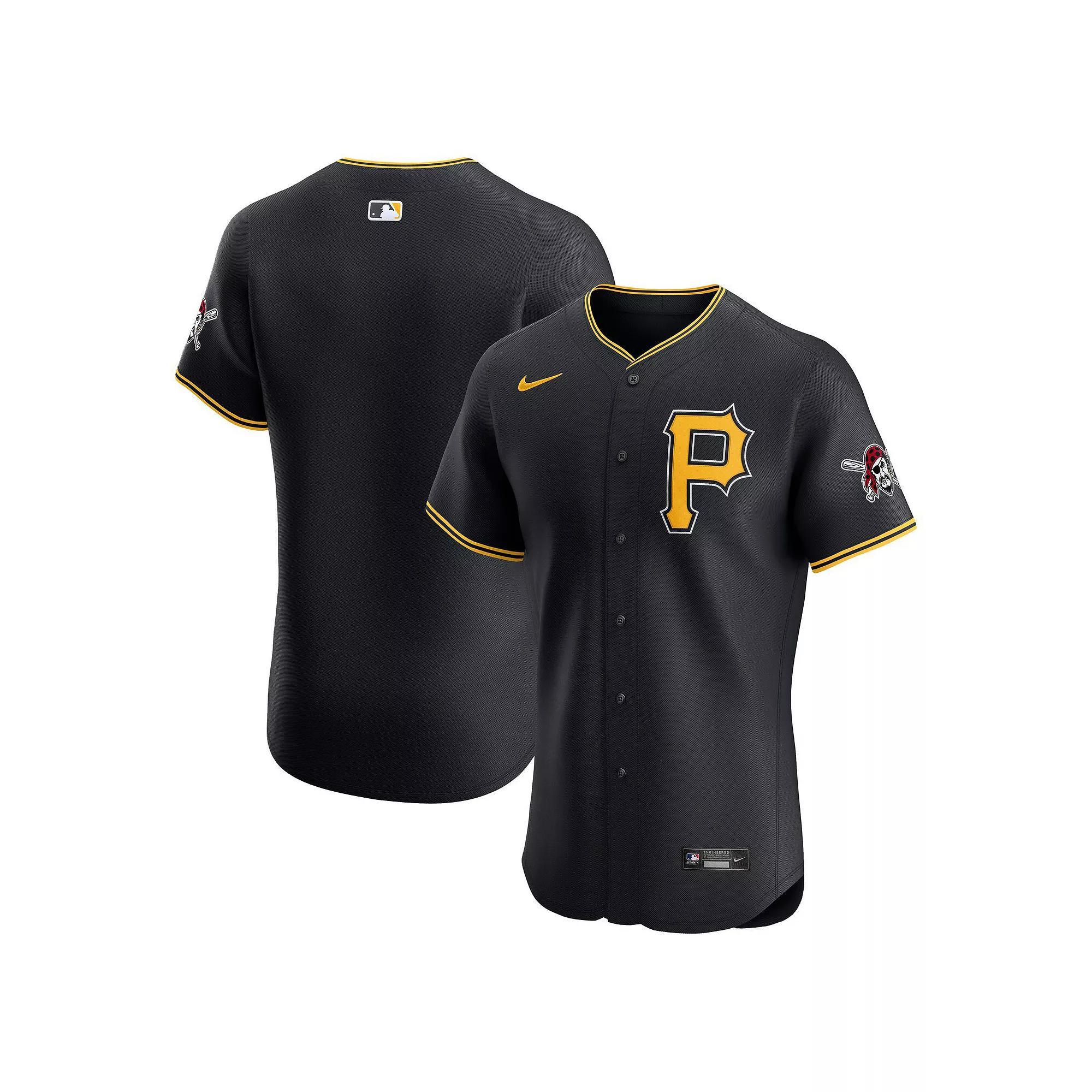 Men's Nike Black Pittsburgh Pirates Alternate Vapor Premier Elite Patch Jersey, Size: 44 Product Image