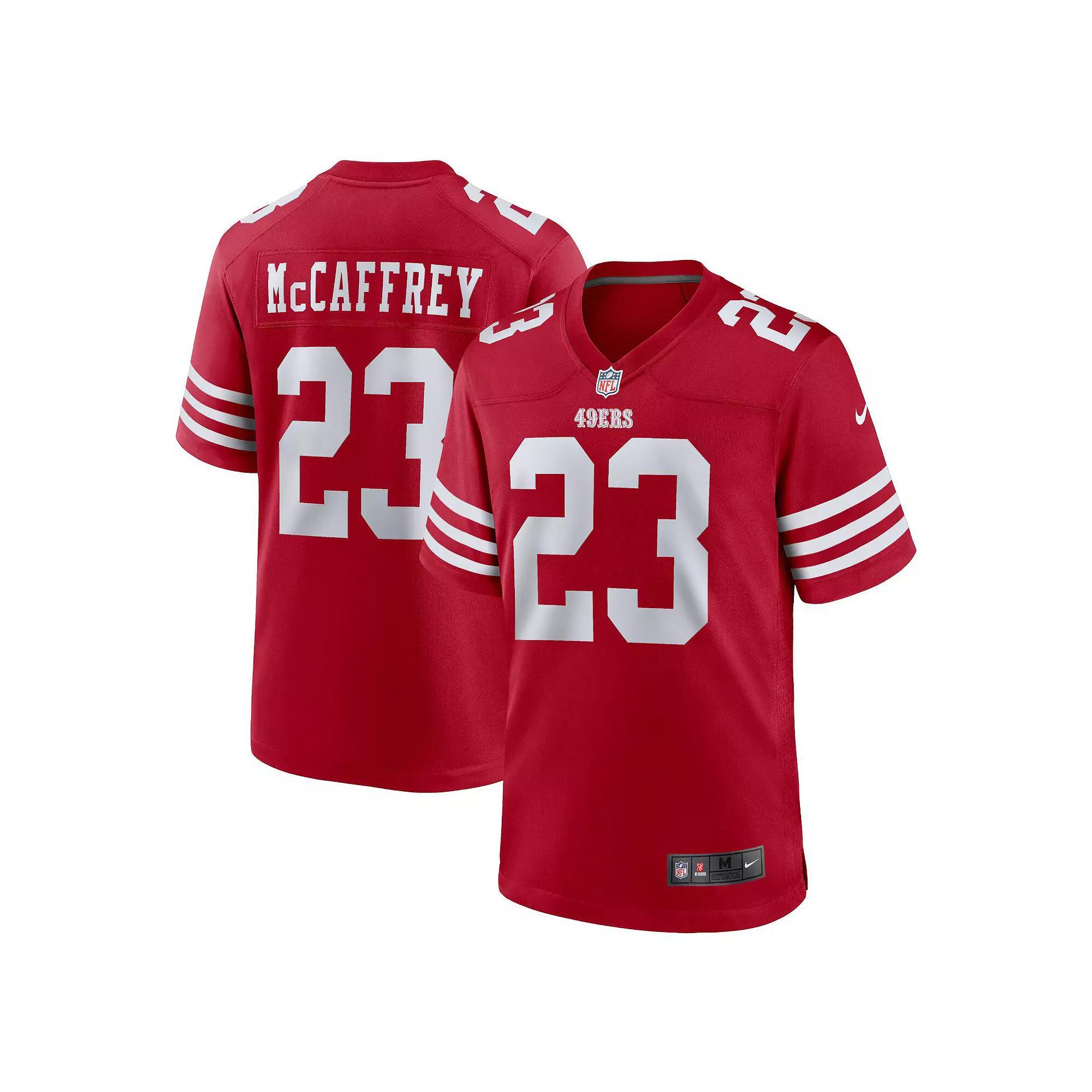 Men's Nike Christian McCaffrey Scarlet San Francisco 49ers Game Player Jersey, Size: XL, Red Product Image