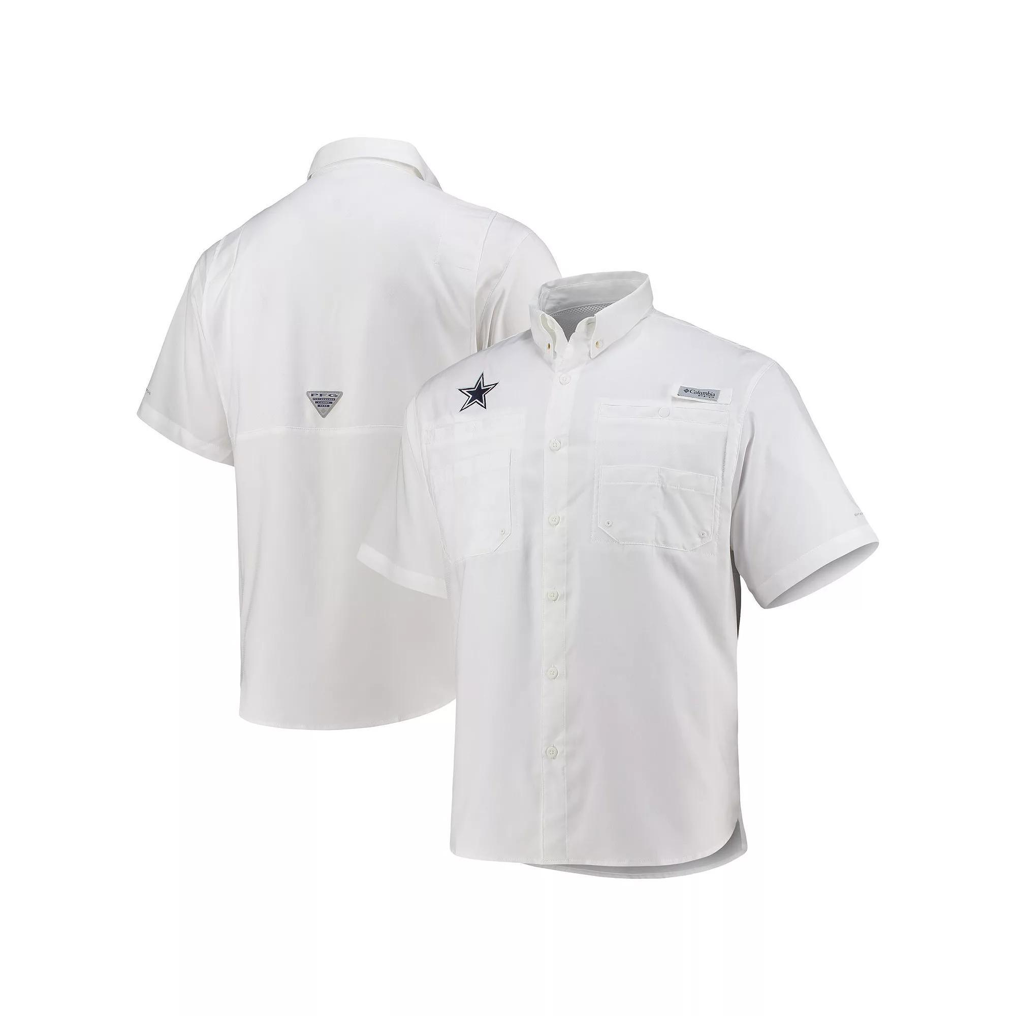 Men's Columbia White Dallas Cowboys Tamiami Omni-Shade Button-Down Shirt, Size: Medium Product Image