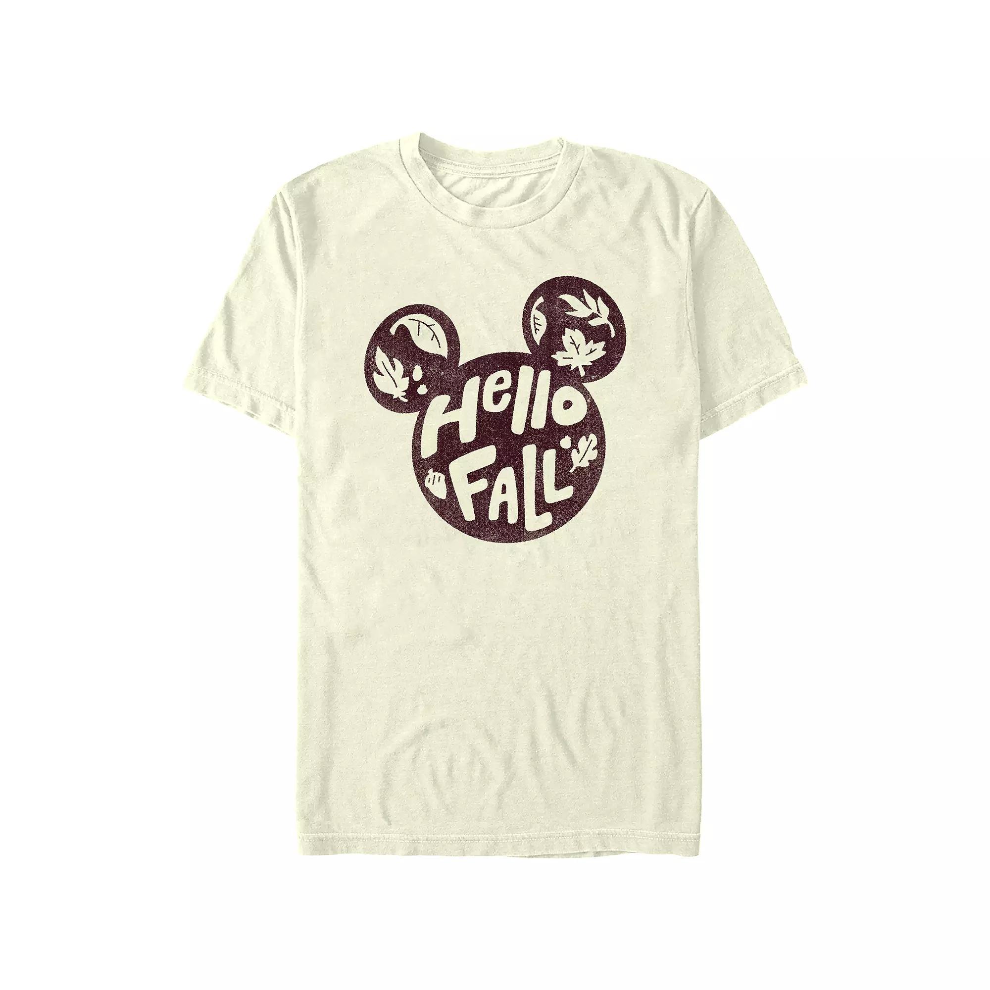 Disney's Mickey Mouse Hello Fall Men's Graphic Tee, Size: Medium, Natural Product Image