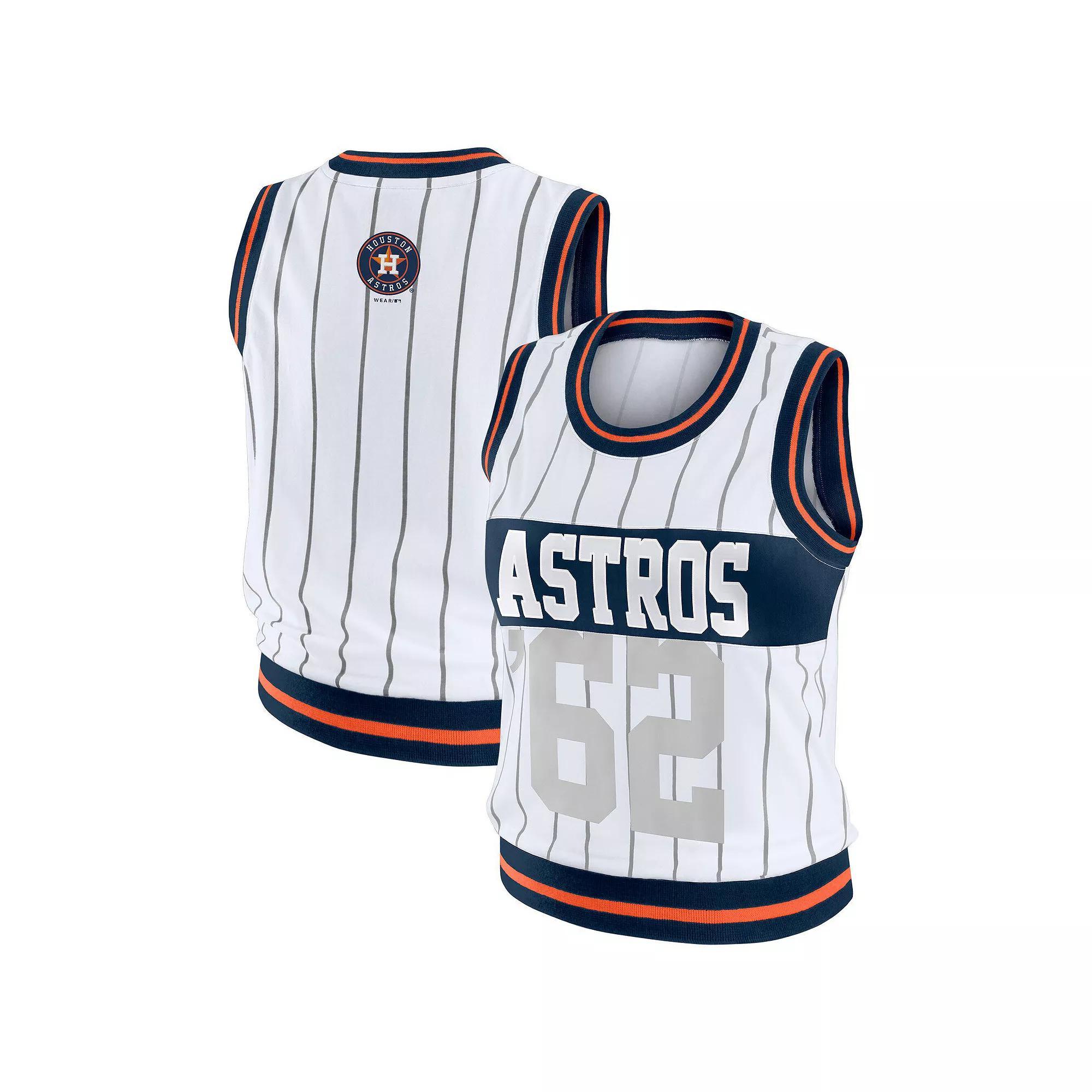 Women's WEAR by Erin Andrews  White Houston Astros Sporty Tank Top, Size: XS Product Image