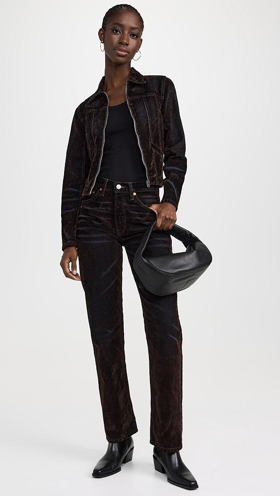 RE/DONE Flocked Corduroy Slim Zip Jacket | Shopbop Product Image