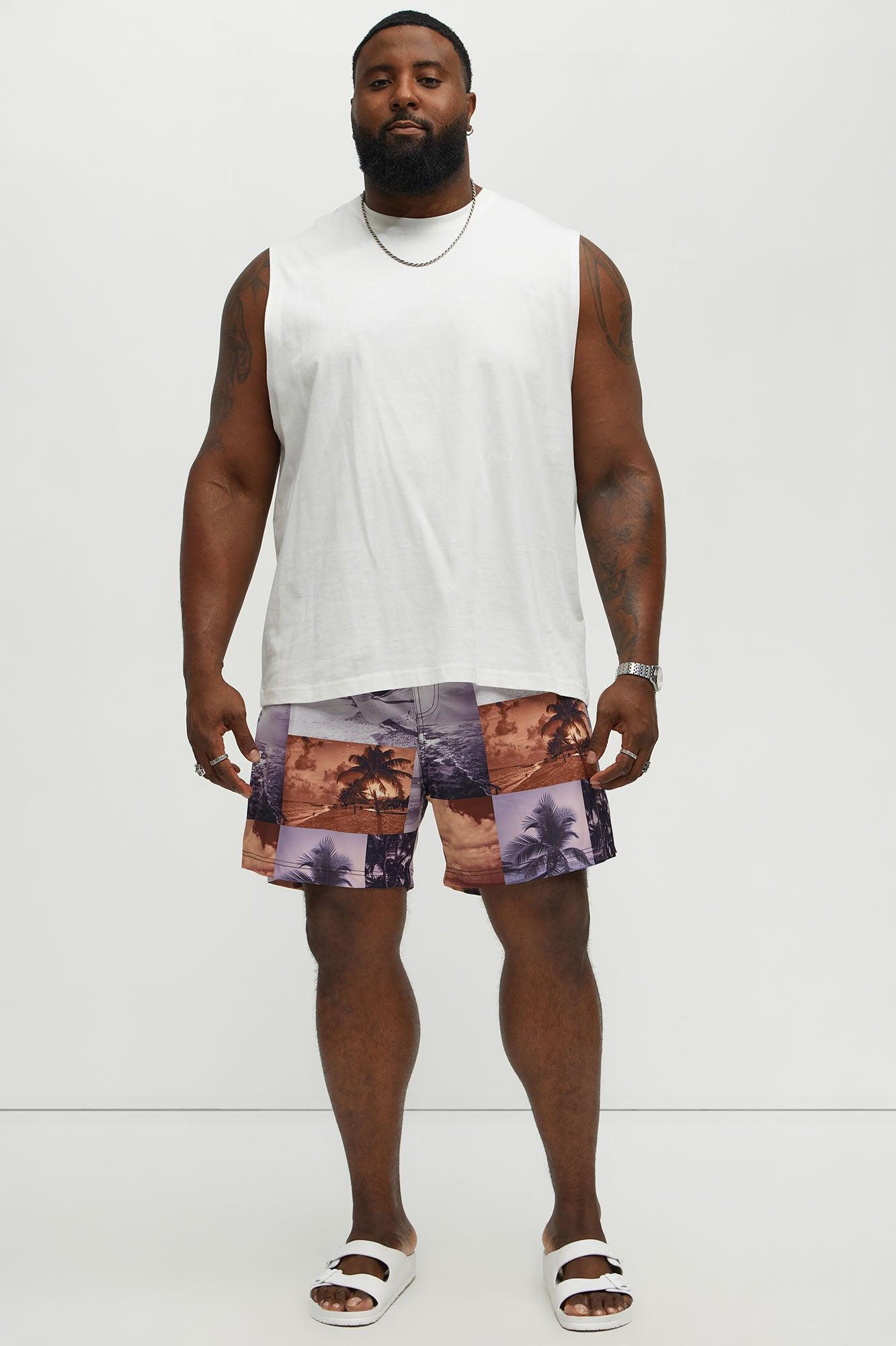 Tropical Focus Swim Mid Trunk - Brown/combo Product Image