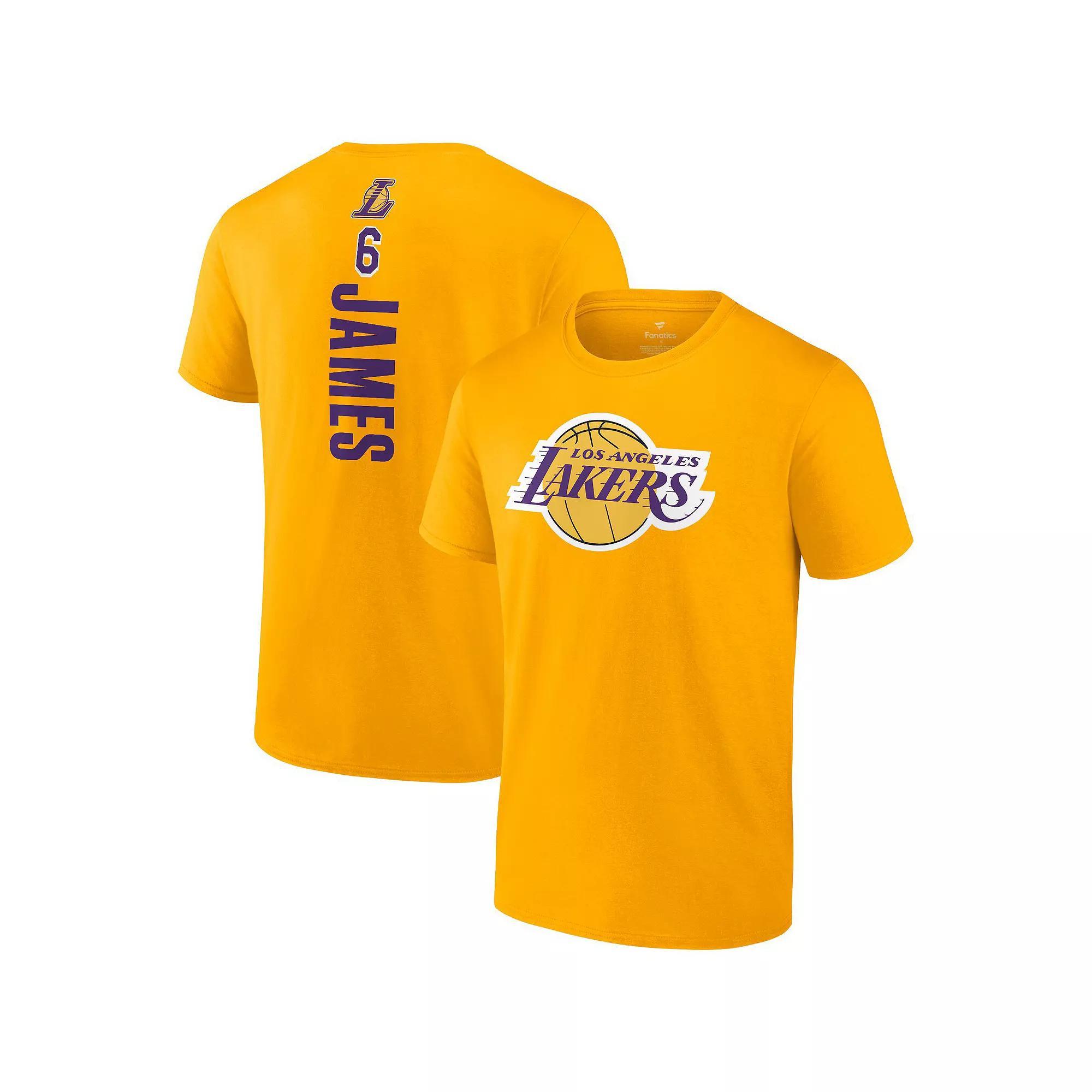 Mens Fanatics Branded LeBron James Los Angeles Lakers Playmaker Name & Number T-Shirt Product Image