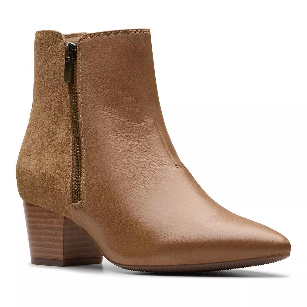 Clarks® Ellanie Vibe Women's Leather Ankle Boots, Size: 6.5, Brown Product Image