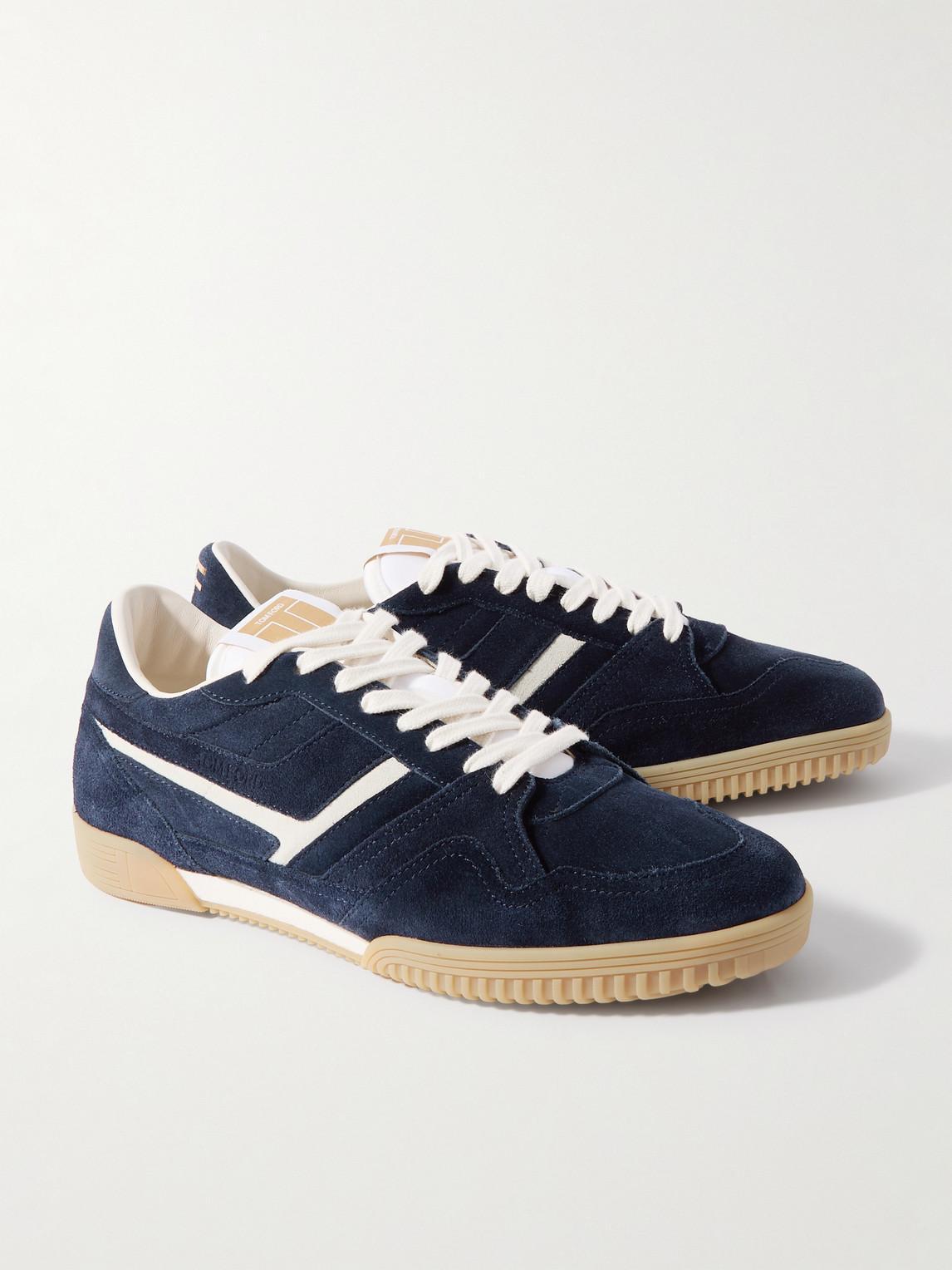 TOM FORD Jackson Suede Sneakers In Blue Product Image