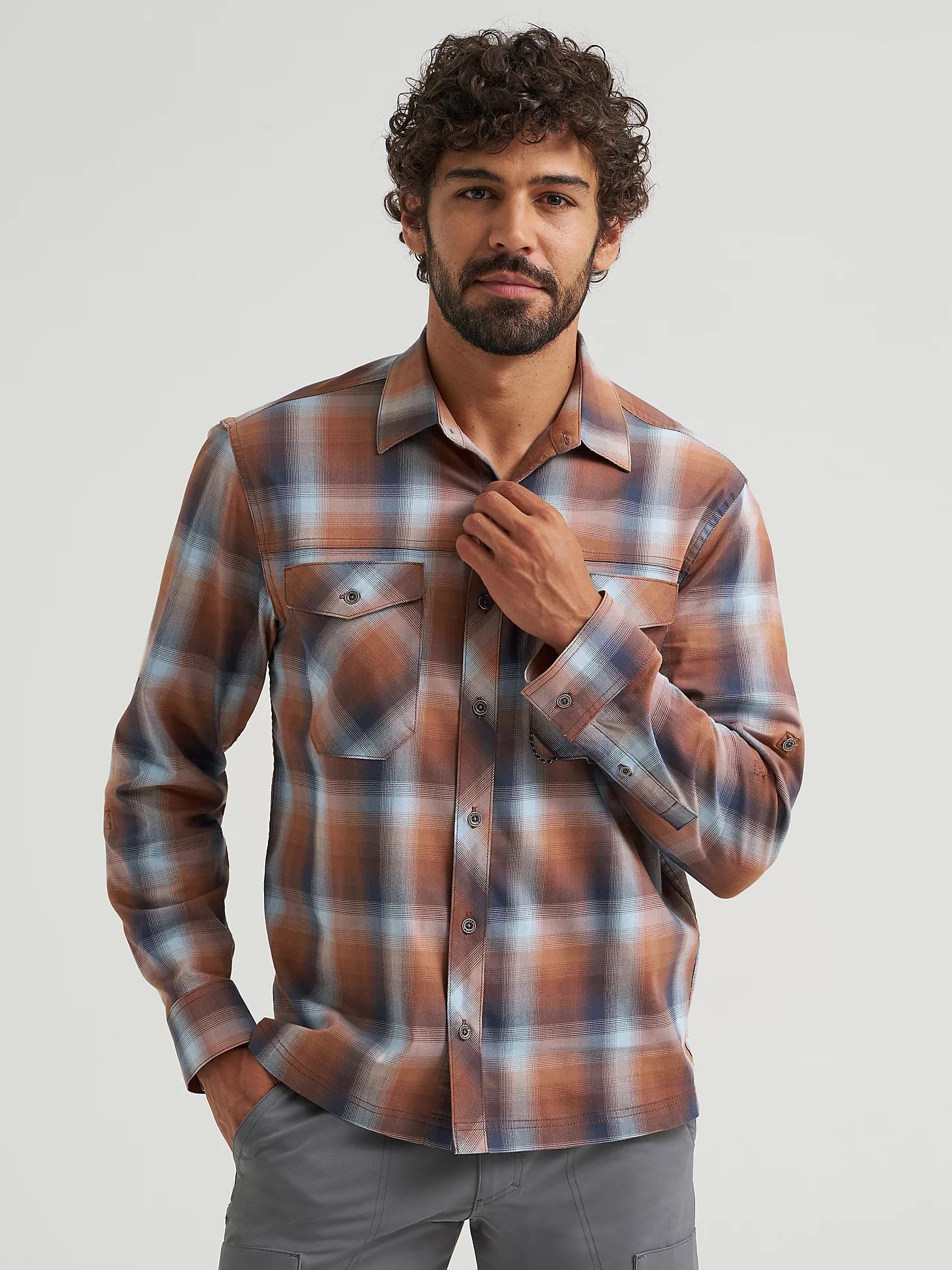 Men's Outdoor Stretch Plaid Shirt | Men's SHIRTS | Wrangler® Product Image