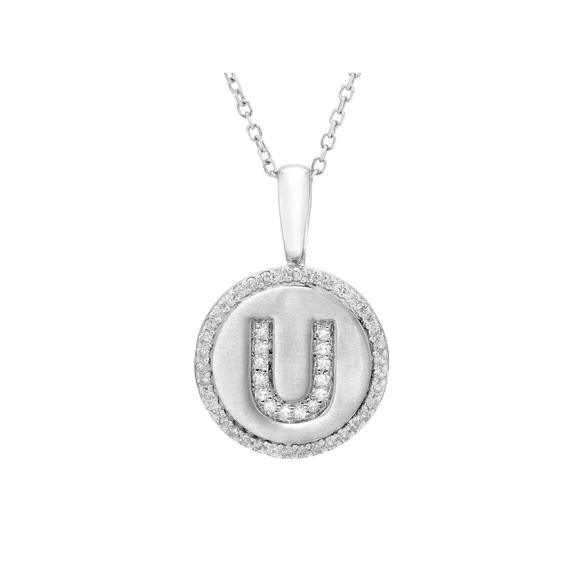 It's Personal Sterling Silver & Diamond Accent Initial Pendant Necklace, Women's, Size: 18" Product Image