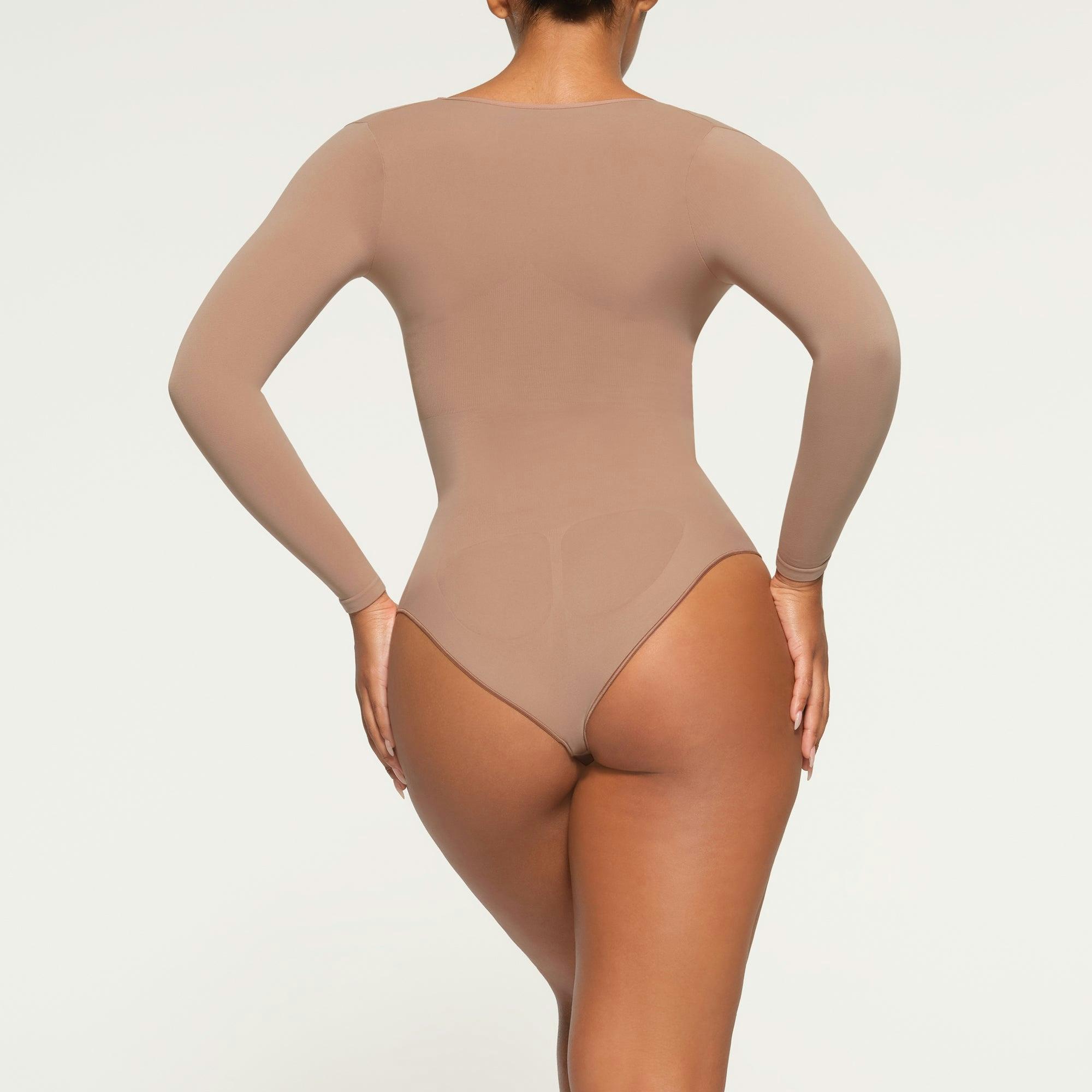SEAMLESS SCULPT LONG SLEEVE OPEN BUST BRIEF BODYSUIT | SIENNA Product Image