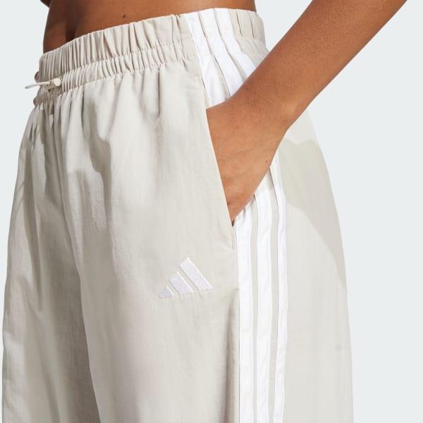 adidas Essentials 3-Stripes Lifestyle Woven Parachute Pants Beige L Womens Product Image
