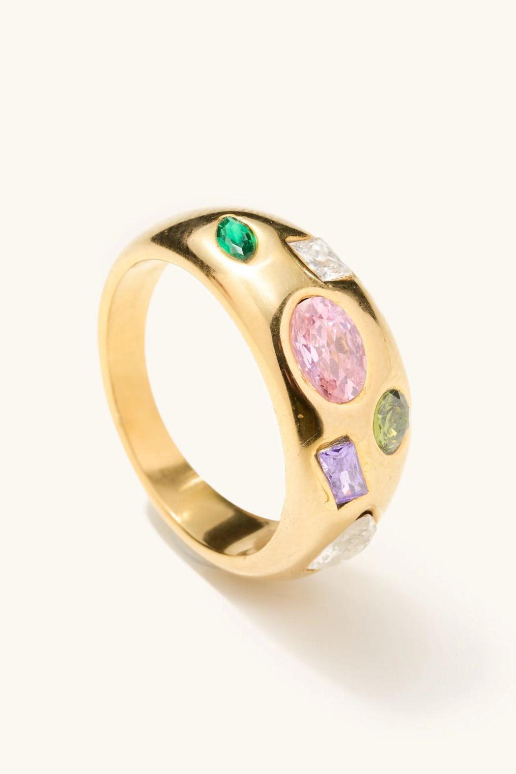 Lizzy Multi Gem Chunky Ring Product Image