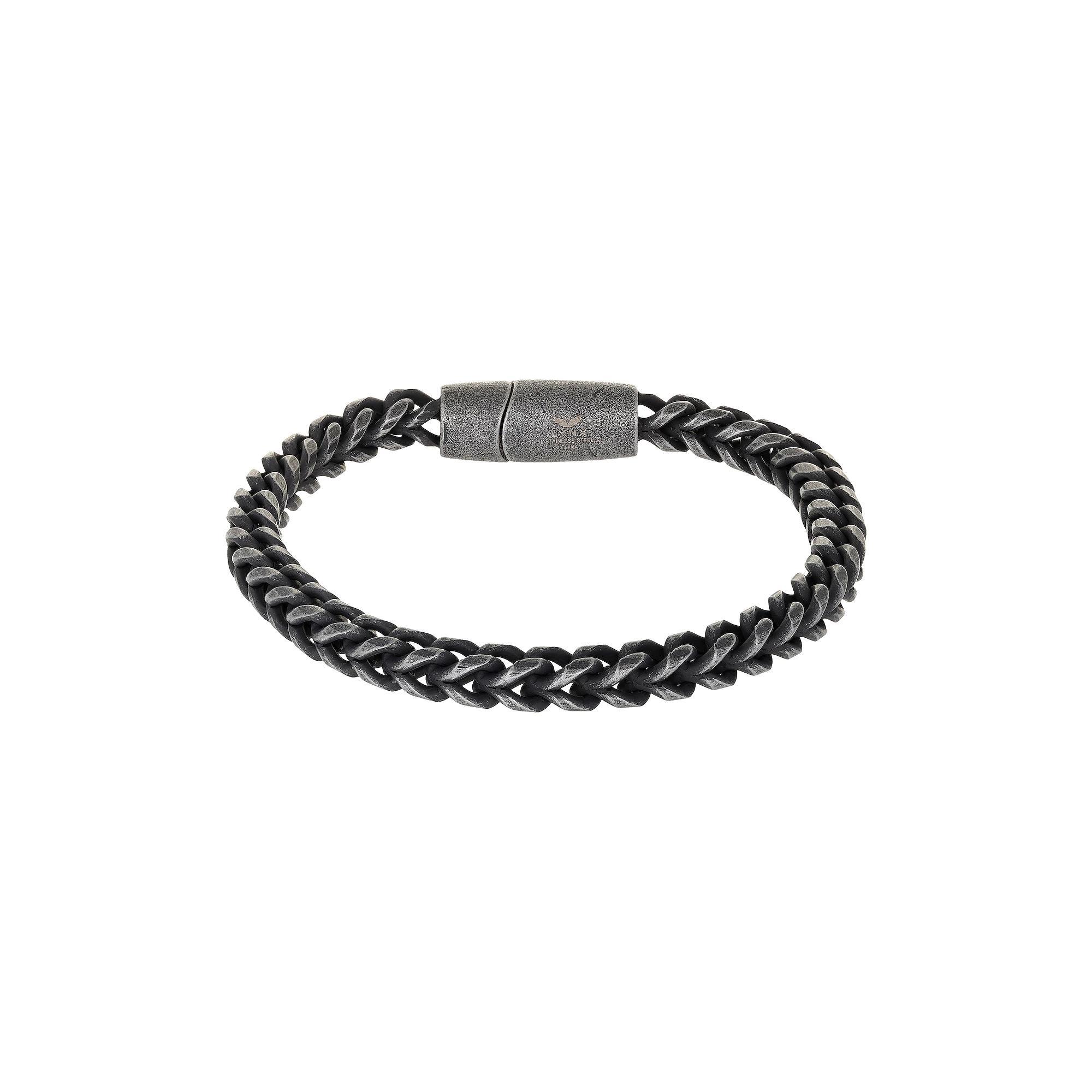 Men's LYNX Antiqued Finish Stainless Steel Wheat Chain Bracelet, Size: 8.5" Product Image