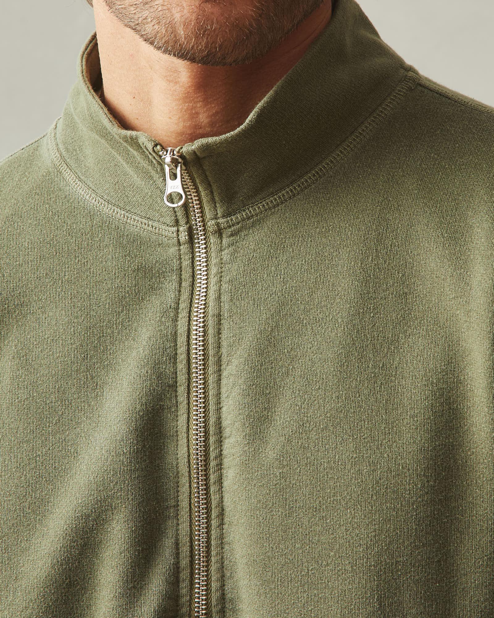 Men's French Terry Half Zip - Olive Product Image