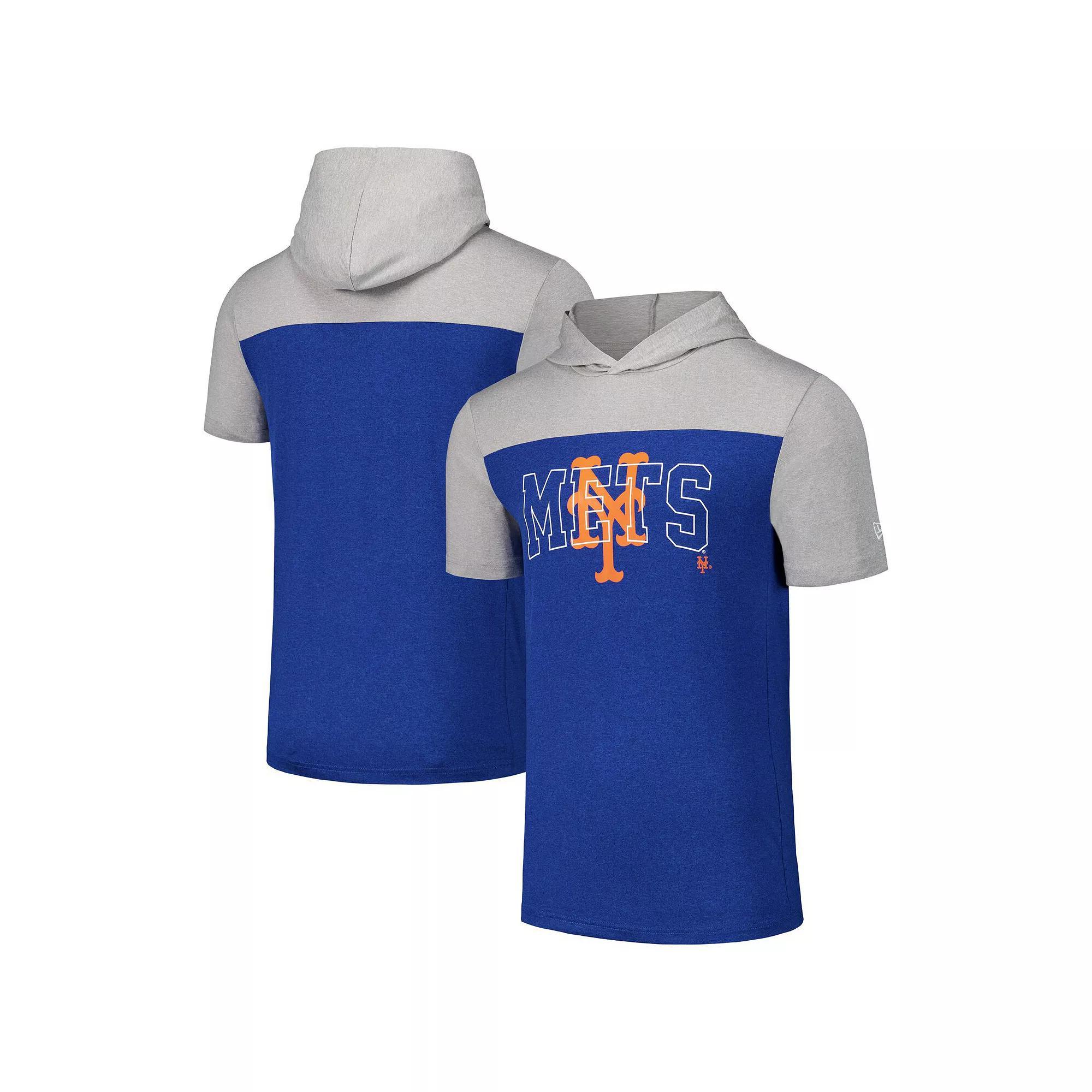 Men's New Era Royal New York Mets Active Brushed Hoodie T-Shirt, Size: Medium, Blue Product Image