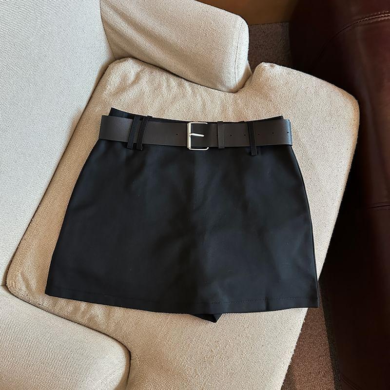 High Rise Plain Mini Skirt Product Image